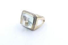 9ct Yellow Gold Prasiolite & Diamond Ring