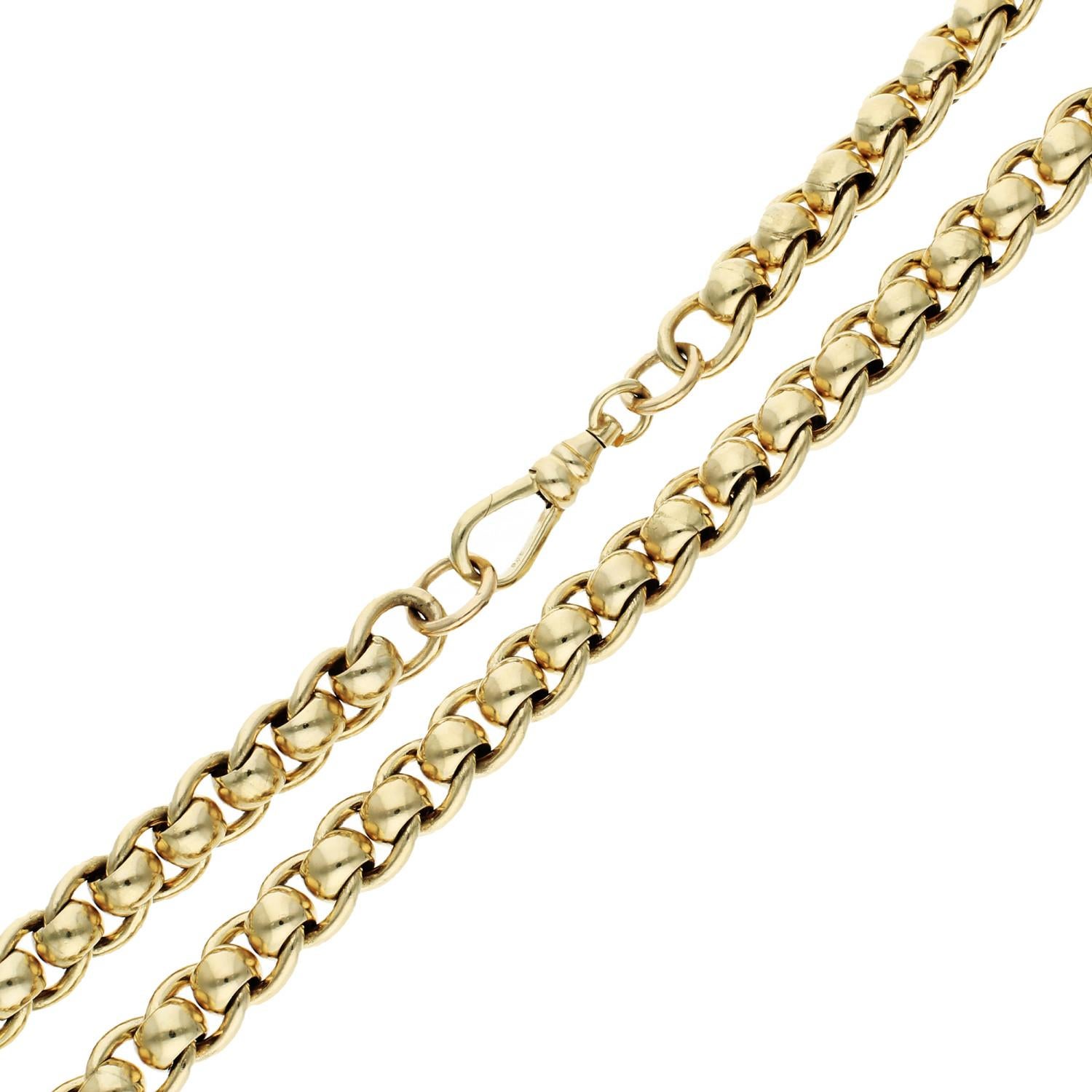 9ct Yellow Gold 18.50 Inch Roller Ball Chain 69.0 grams In Good Condition For Sale In Birmingham, GB
