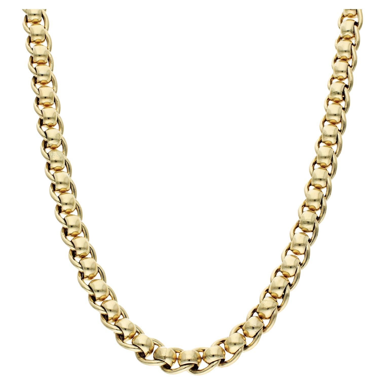 9ct Yellow Gold 18.50 Inch Roller Ball Chain 69.0 grams