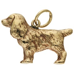 9ct Yellow Gold Spaniel Dog Charm 10.70 grams