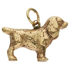 Retro 9ct Yellow Gold Spaniel Dog Charm 10.70 grams