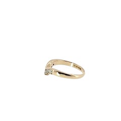 9ct Yellow Gold Wishbone Diamond Ring – 0.20ct , 7 Stone V-Shape Band