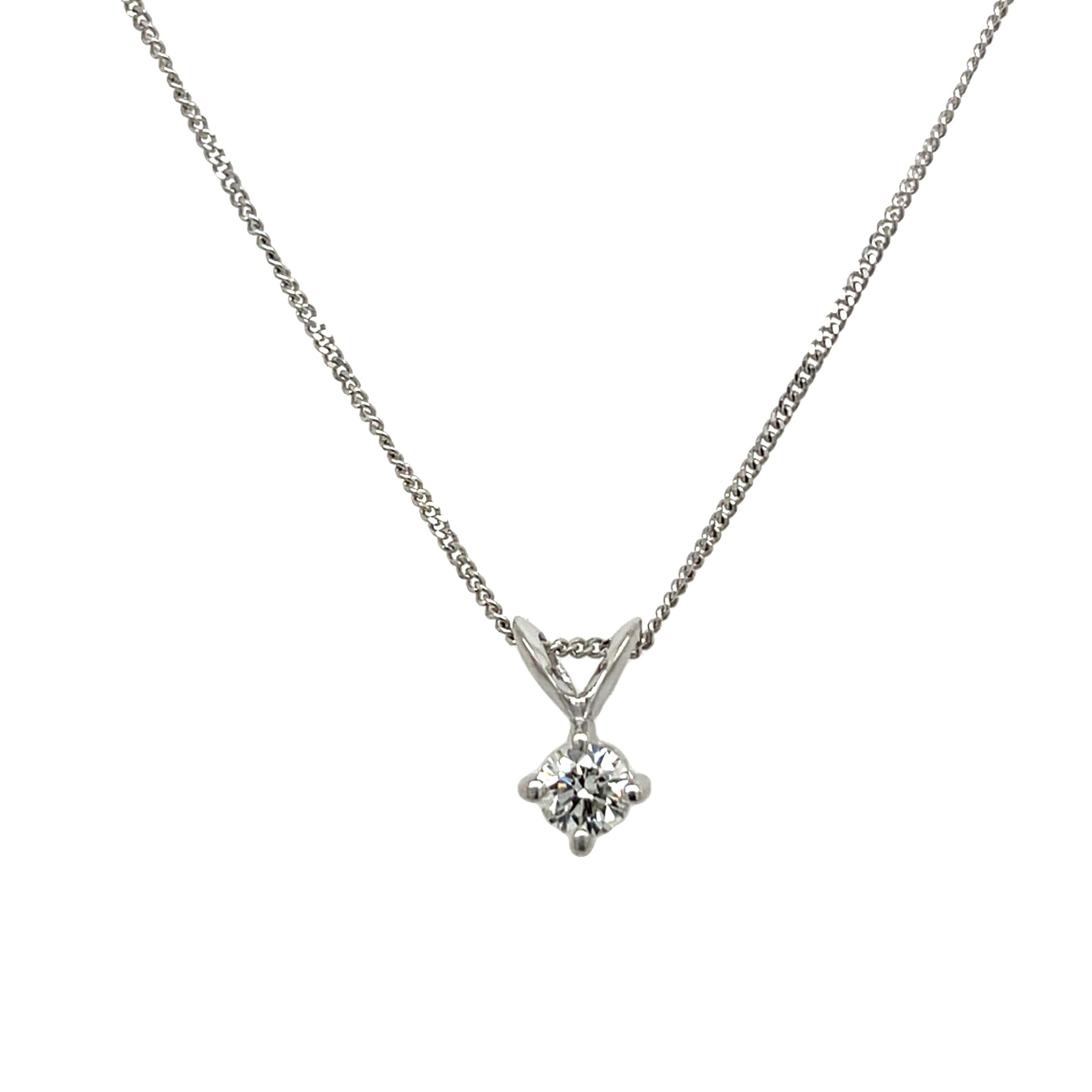 Or jaune et blanc 9ct 0.18ct Diamant suspendu à une chaîne de 18