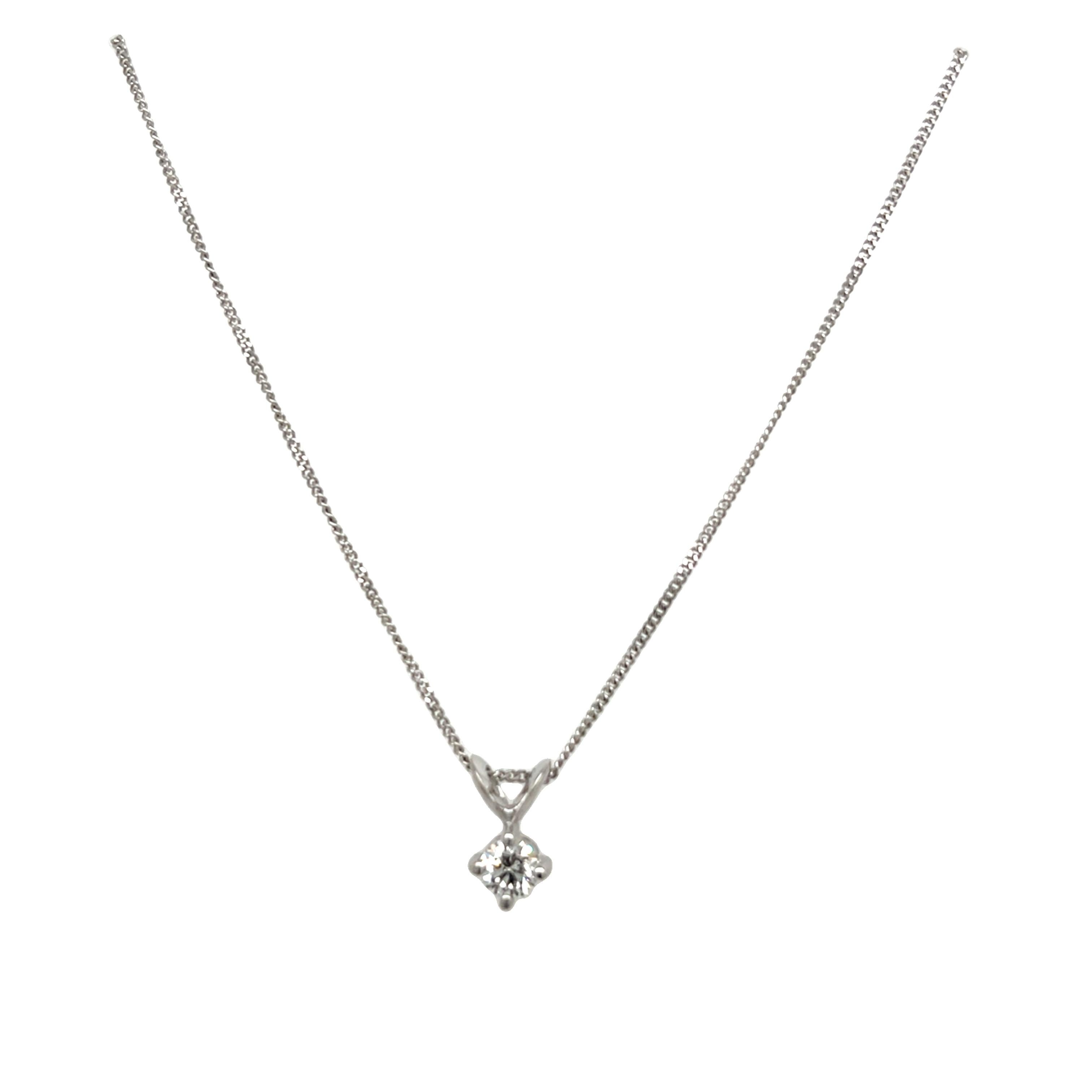 Or jaune et blanc 9ct 0.18ct Diamant suspendu à une chaîne de 18