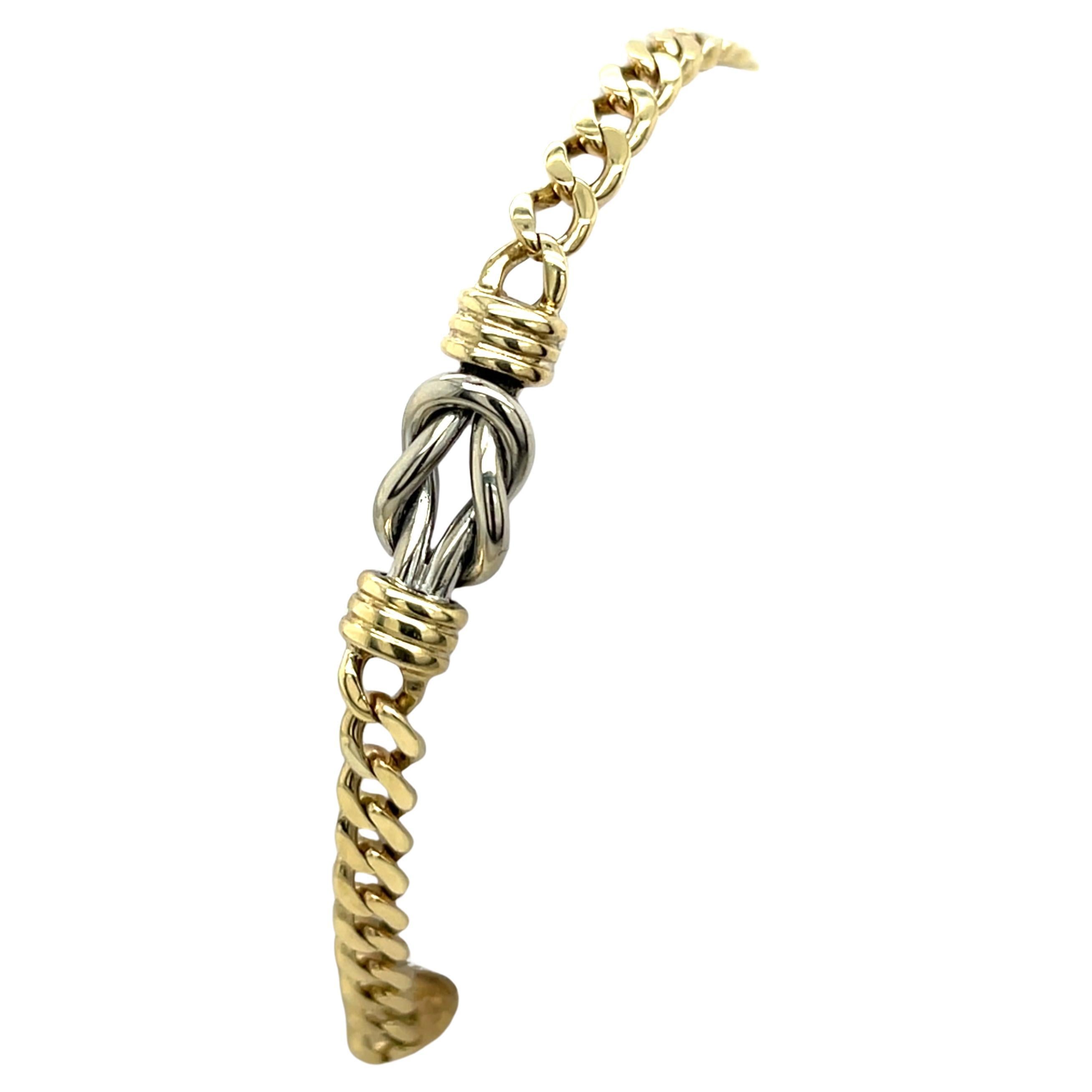 Bracciale a catena in oro giallo e bianco 9ct, 16,15g