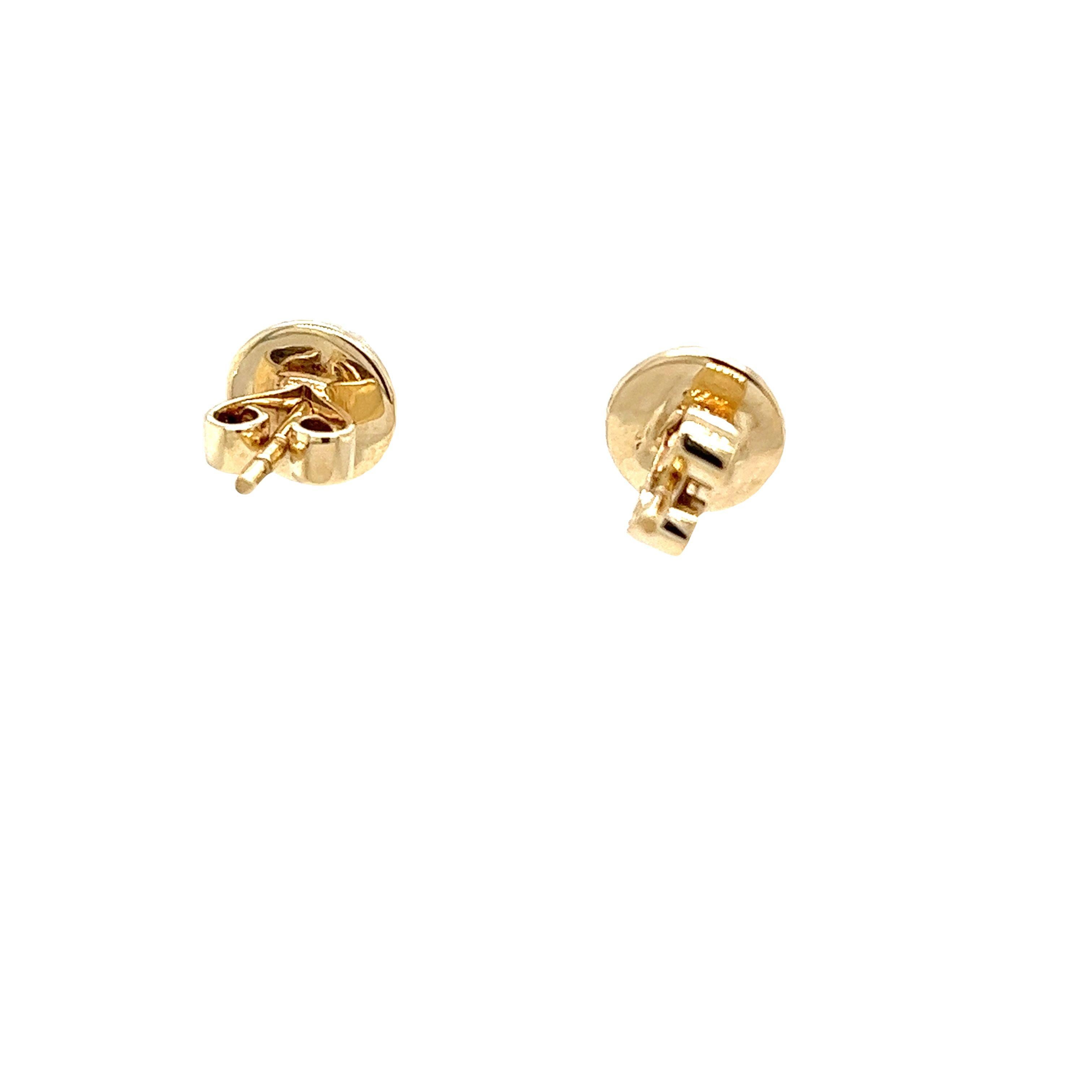 Women's 9ct Yellow & White Gold Diamond Stud Earrings, 0.65ct Total Diamond Weight For Sale
