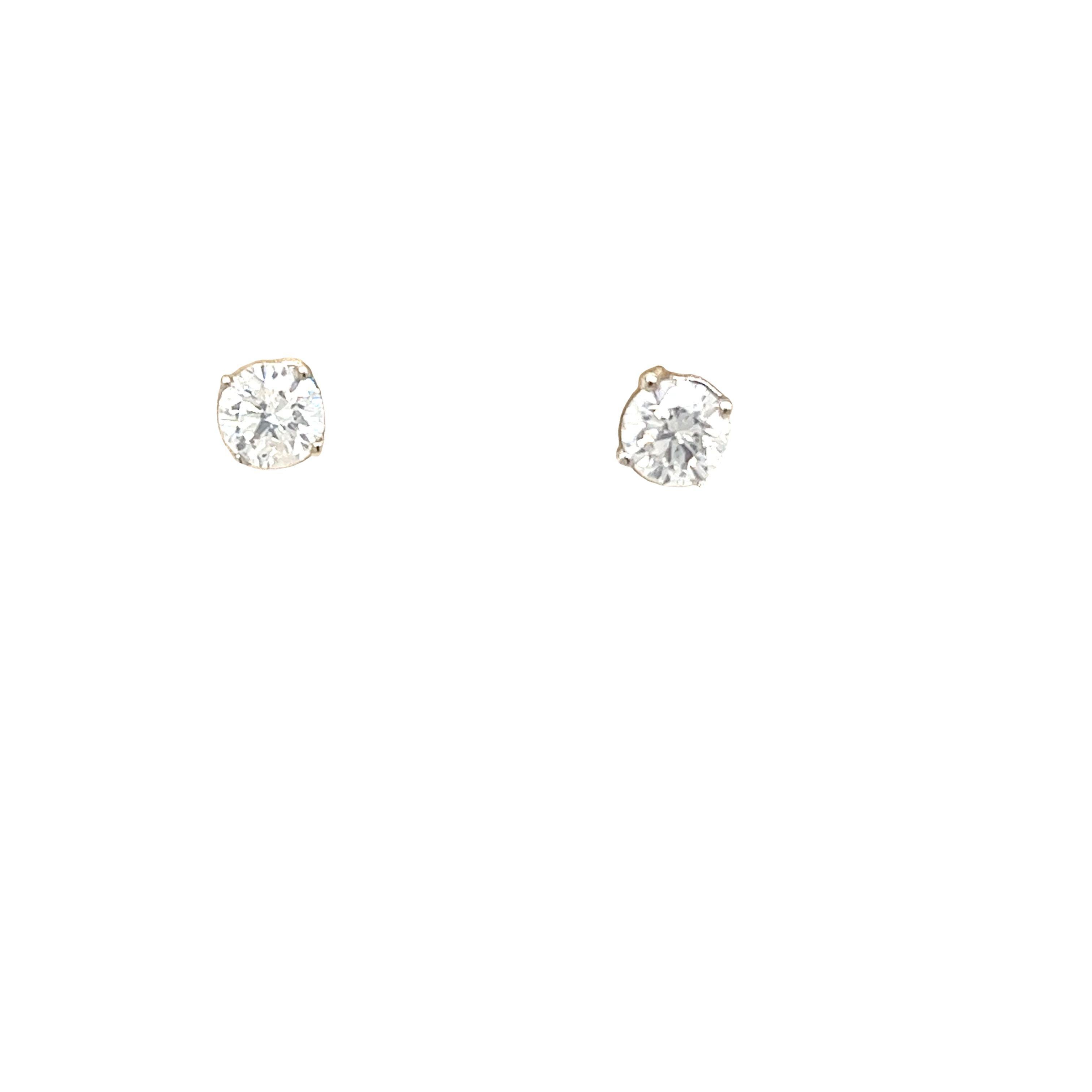 9ct Yellow & White Gold Diamond Stud Earrings, 0.65ct Total Diamond Weight For Sale 3