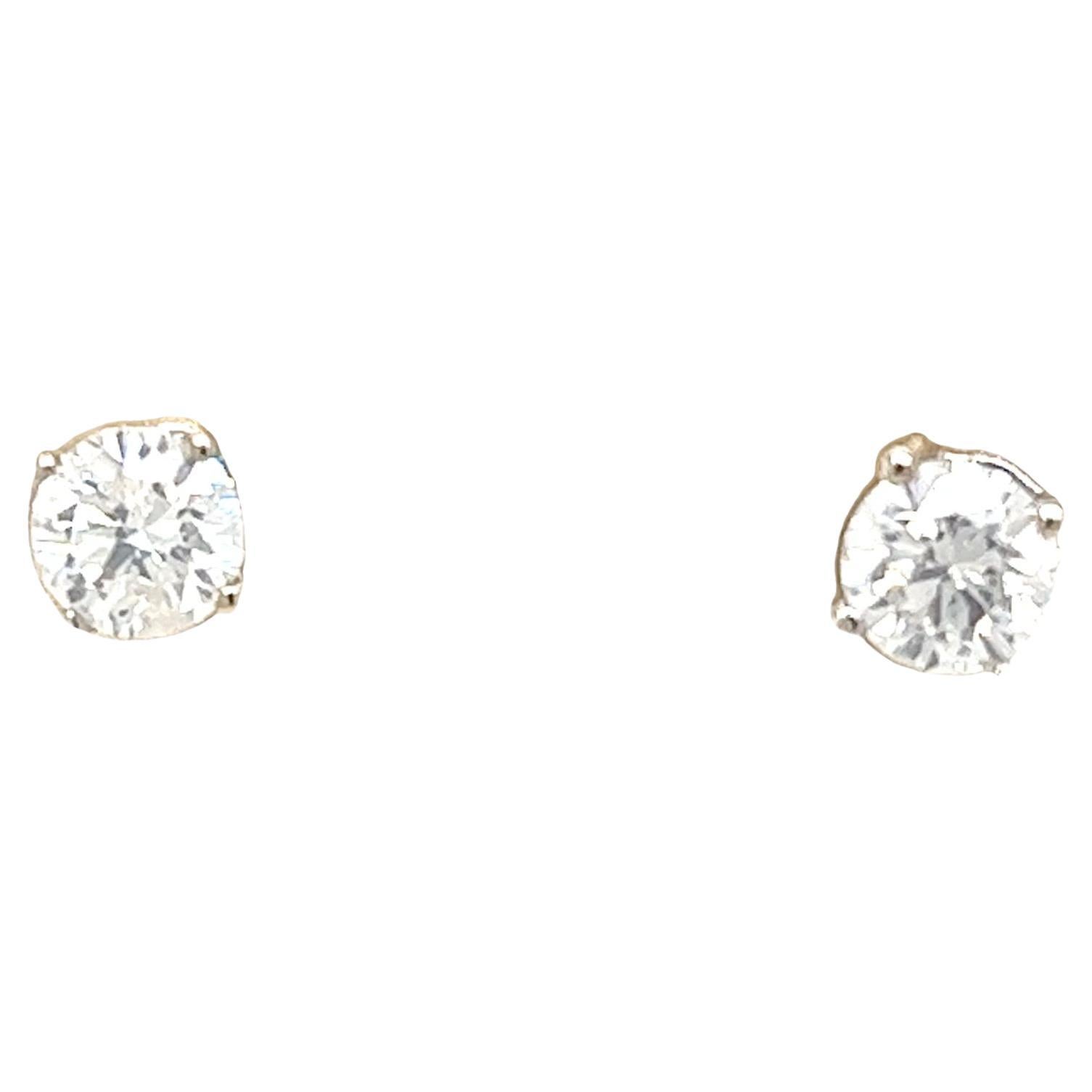 9ct Yellow & White Gold Diamond Stud Earrings, 0.65ct Total Diamond Weight For Sale