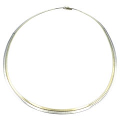 9ct Yellow & White Gold Reversible Omega Necklace