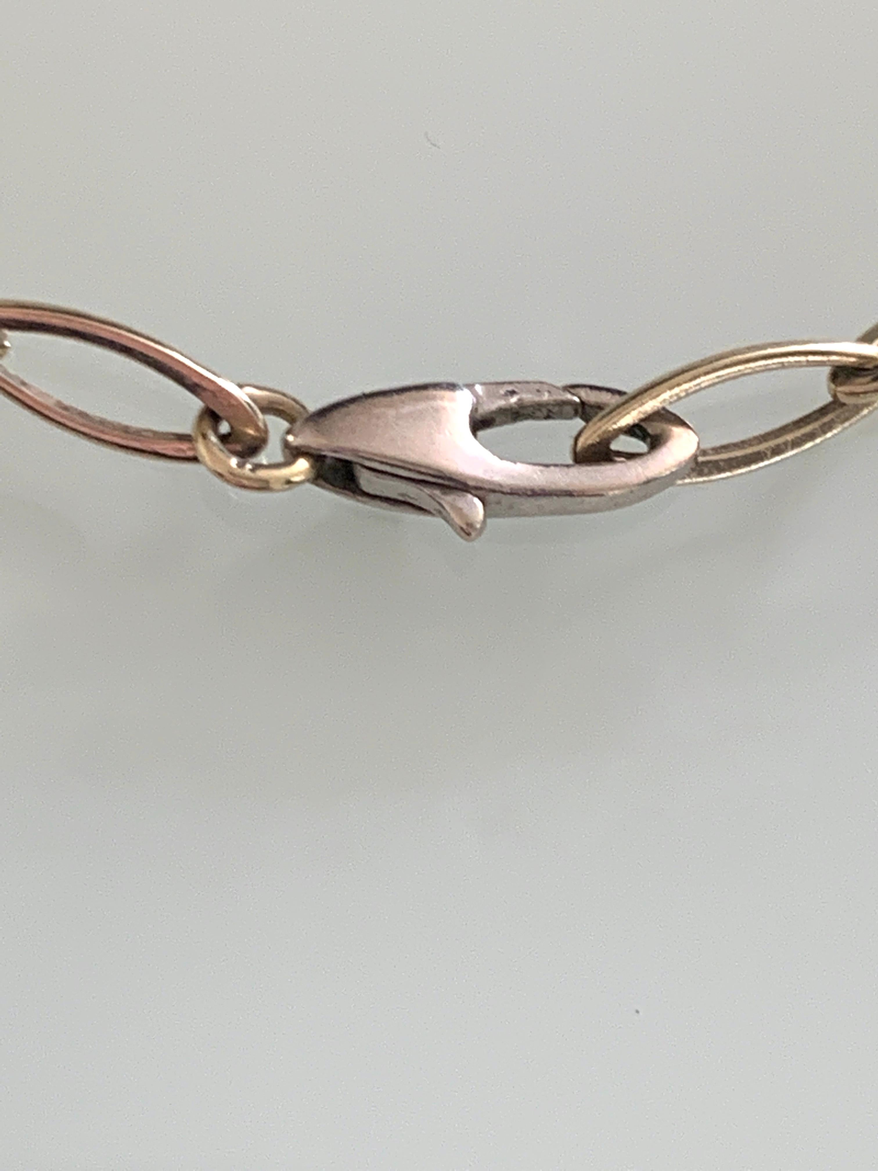 Chaîne collier Wave en or jaune et blanc 9 carats en vente 1