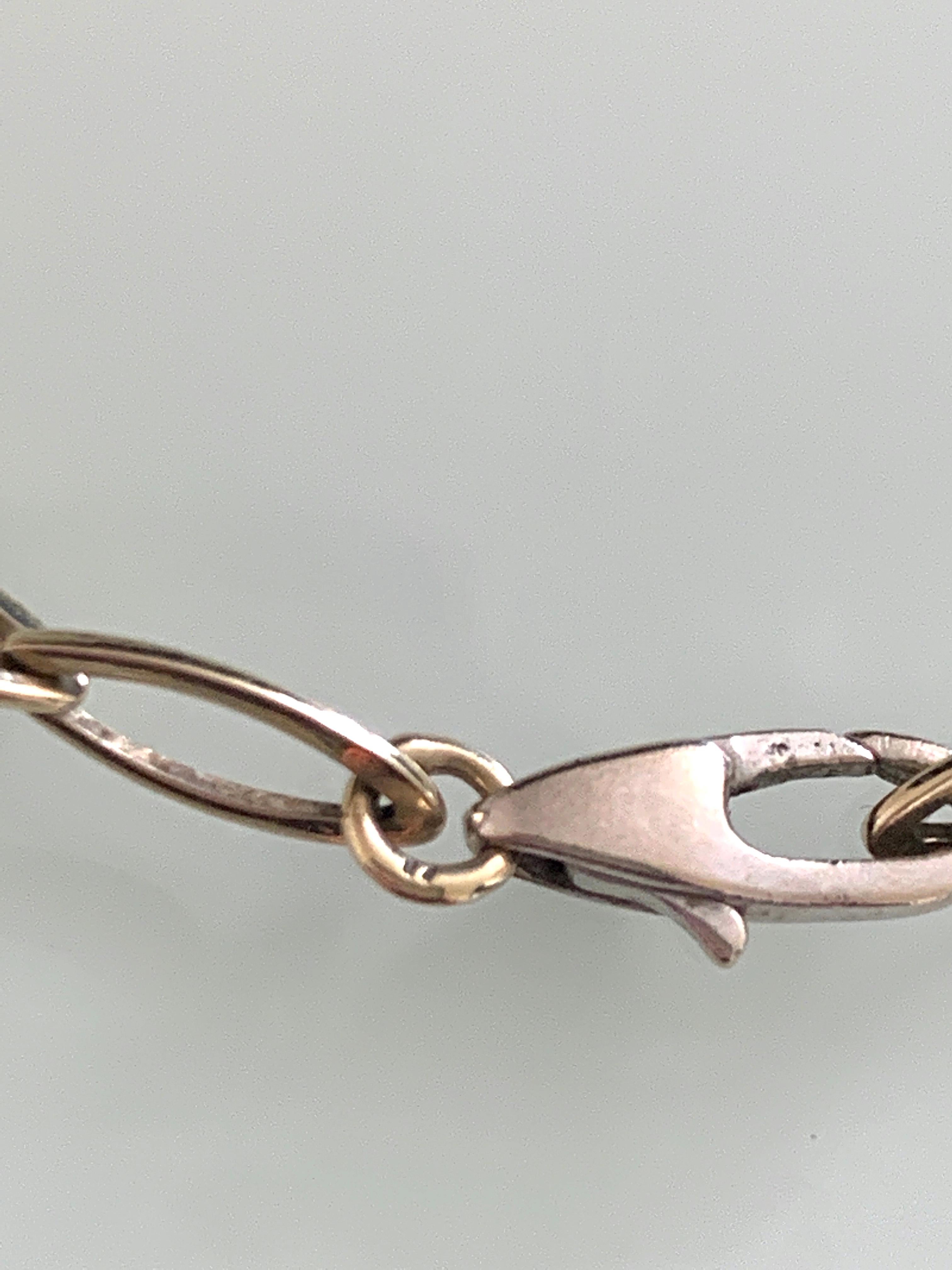 Chaîne collier Wave en or jaune et blanc 9 carats en vente 2