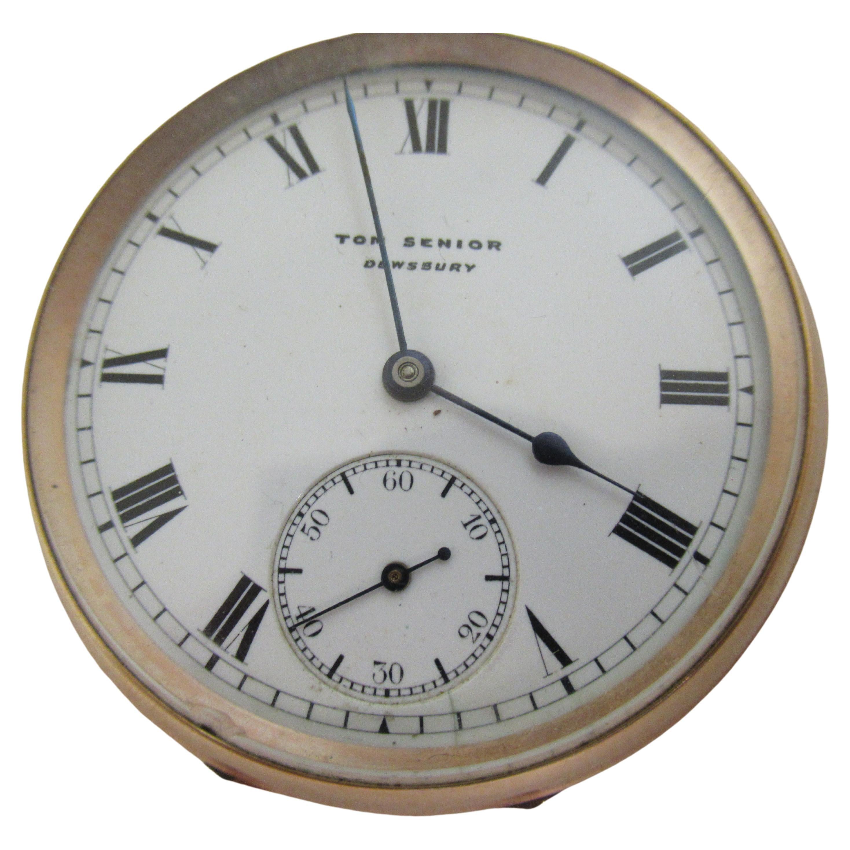 9ct.GOLD PRESENTATION OPEN FACED POCKET WATCH - WALTHAM TRAVELER - Dated:- 1913 For Sale