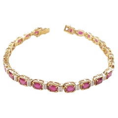 9cttw Ruby and White Topaz Sterling Silver Bracelet