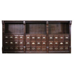 9FT Antique Early 20th Century Apothecary Cabinet