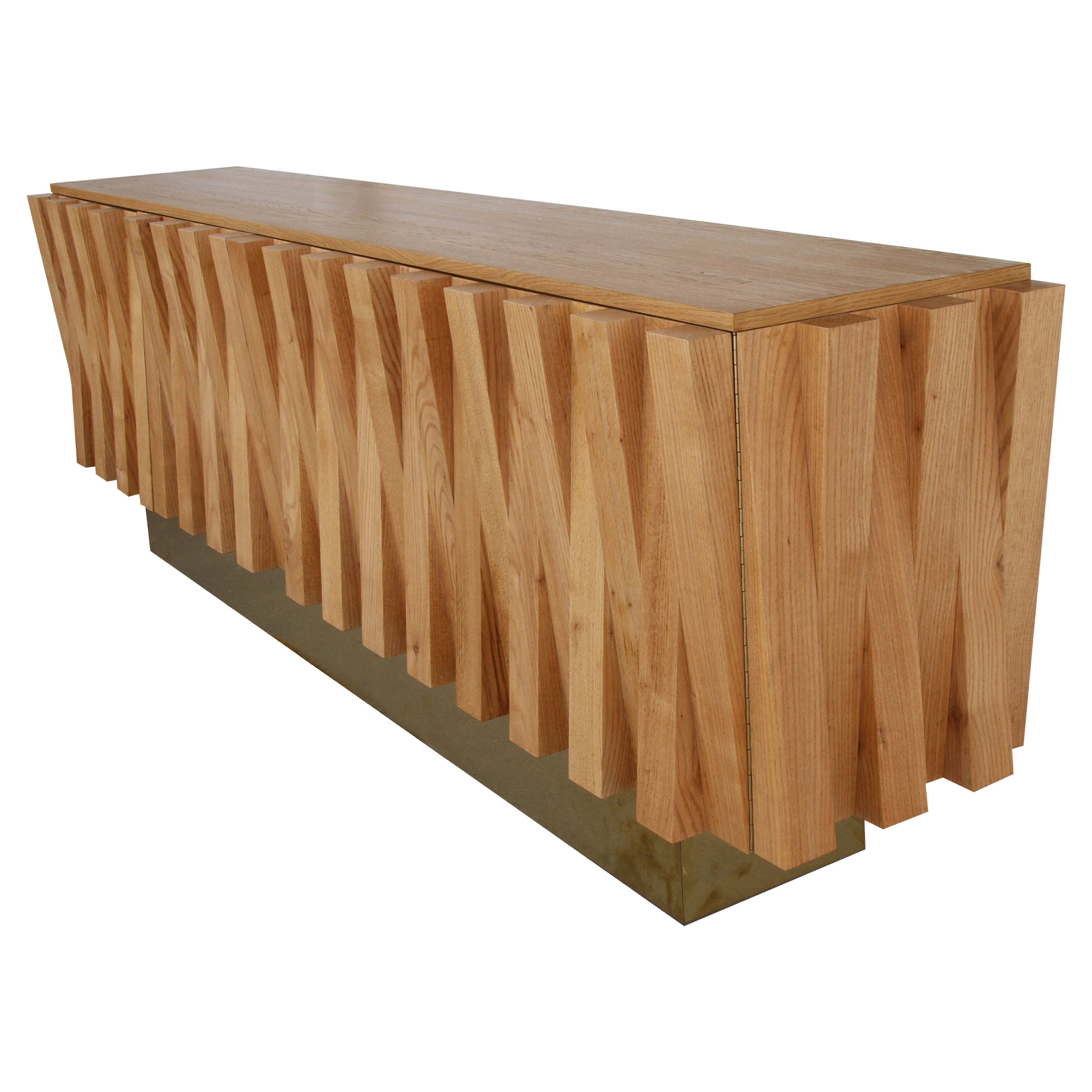 9FT Italian Oak Sideboard Credenza by La Studio For Sale