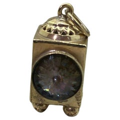 9K 375 Yellow Gold & Smoky Quartz Vintage Lantern English Charm