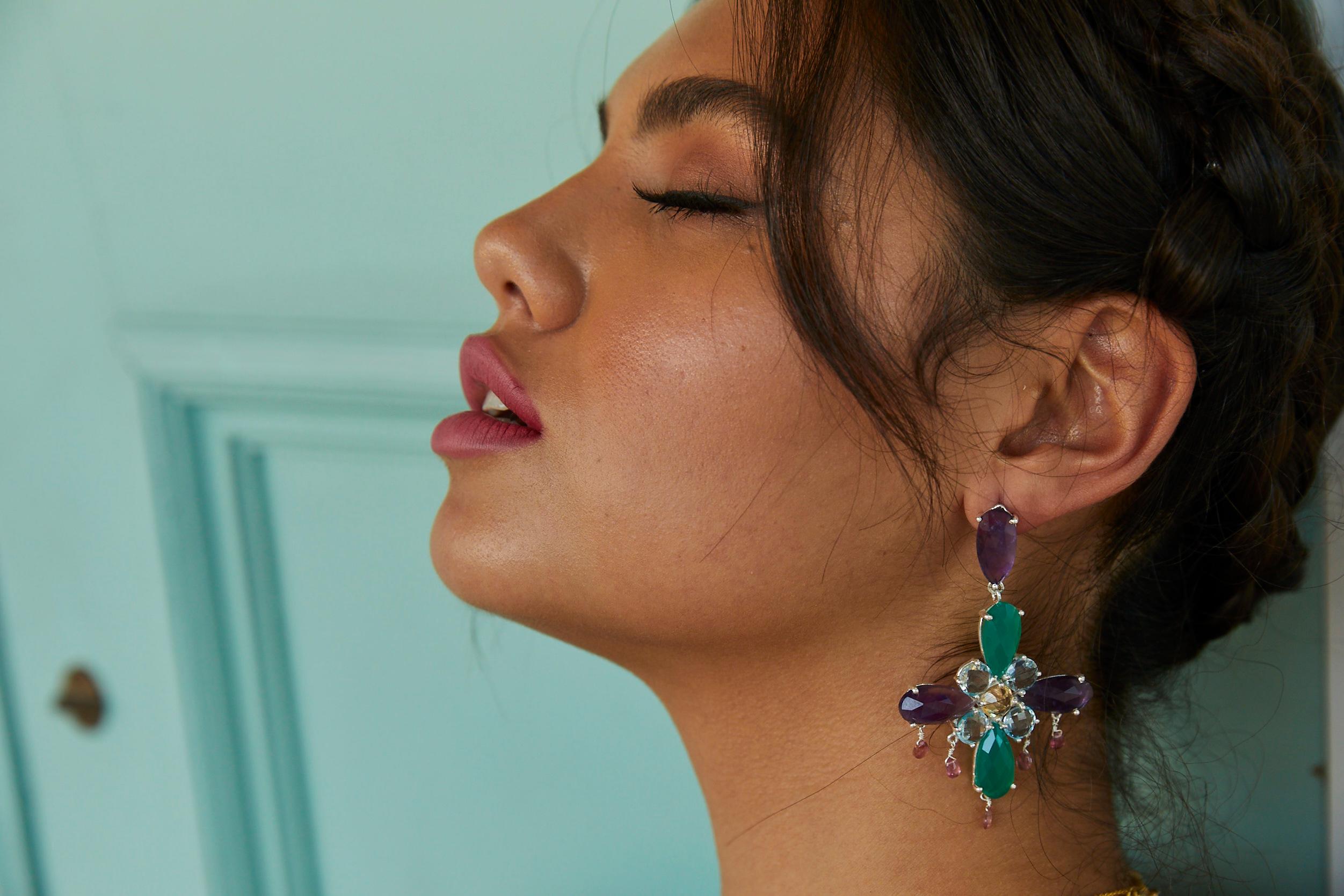 amethyst chandelier earrings
