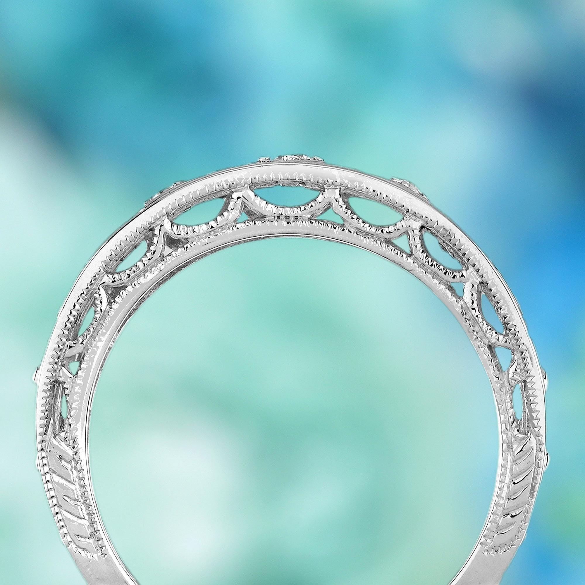 Anillo de oro de 9 quilates con diamantes estilo vintage y filigrana en Nuevo estado para la venta en Bangkok, TH