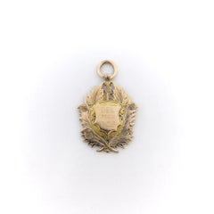 Medalla de oro de 9 quilates Edwardian Scottish Pigeon Match Pendant Award Medal