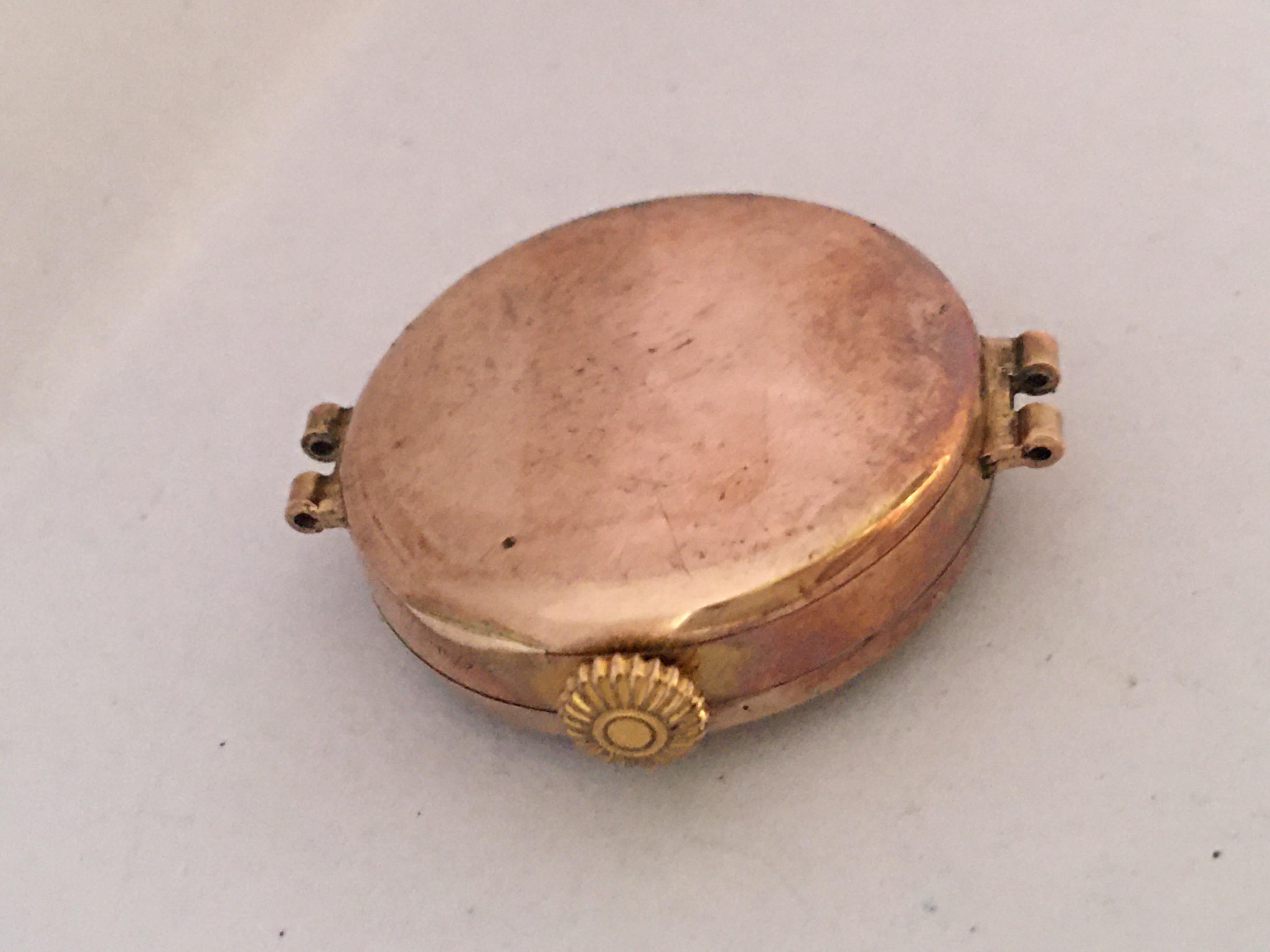 Women's 9 Karat Gold Ladies Antique Swiss Mechanical Watch 'No Strap' For Sale