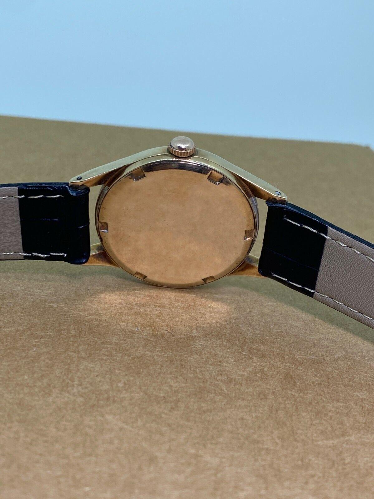 Omega Montre manuelle rare Calibre 420 vintage pour hommes des années 1950, en or 9 carats Tous originaux. 3