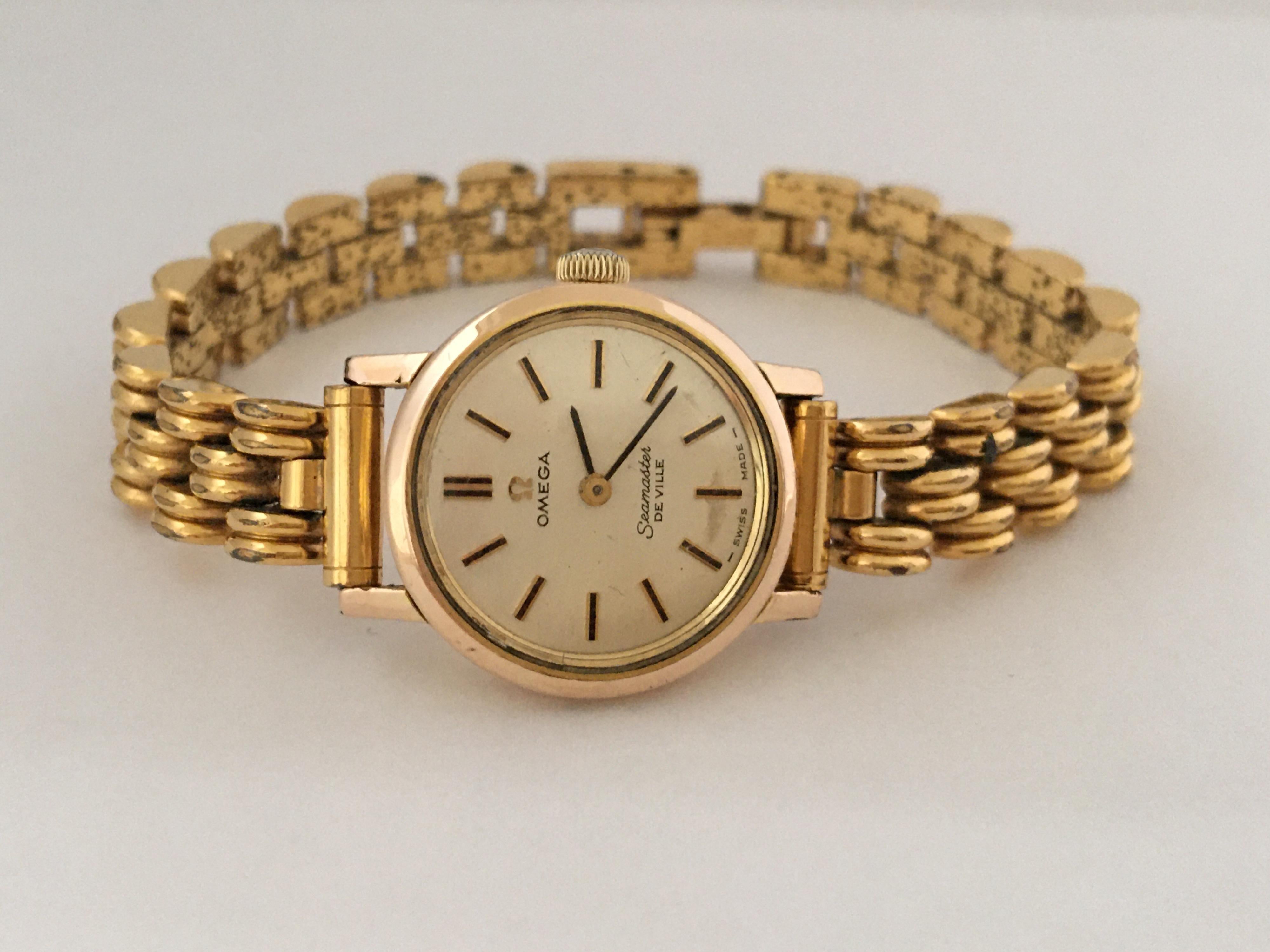 9 Karat Gold Omega Seamaster De Ville Watchgold Plated Metal Strap 9