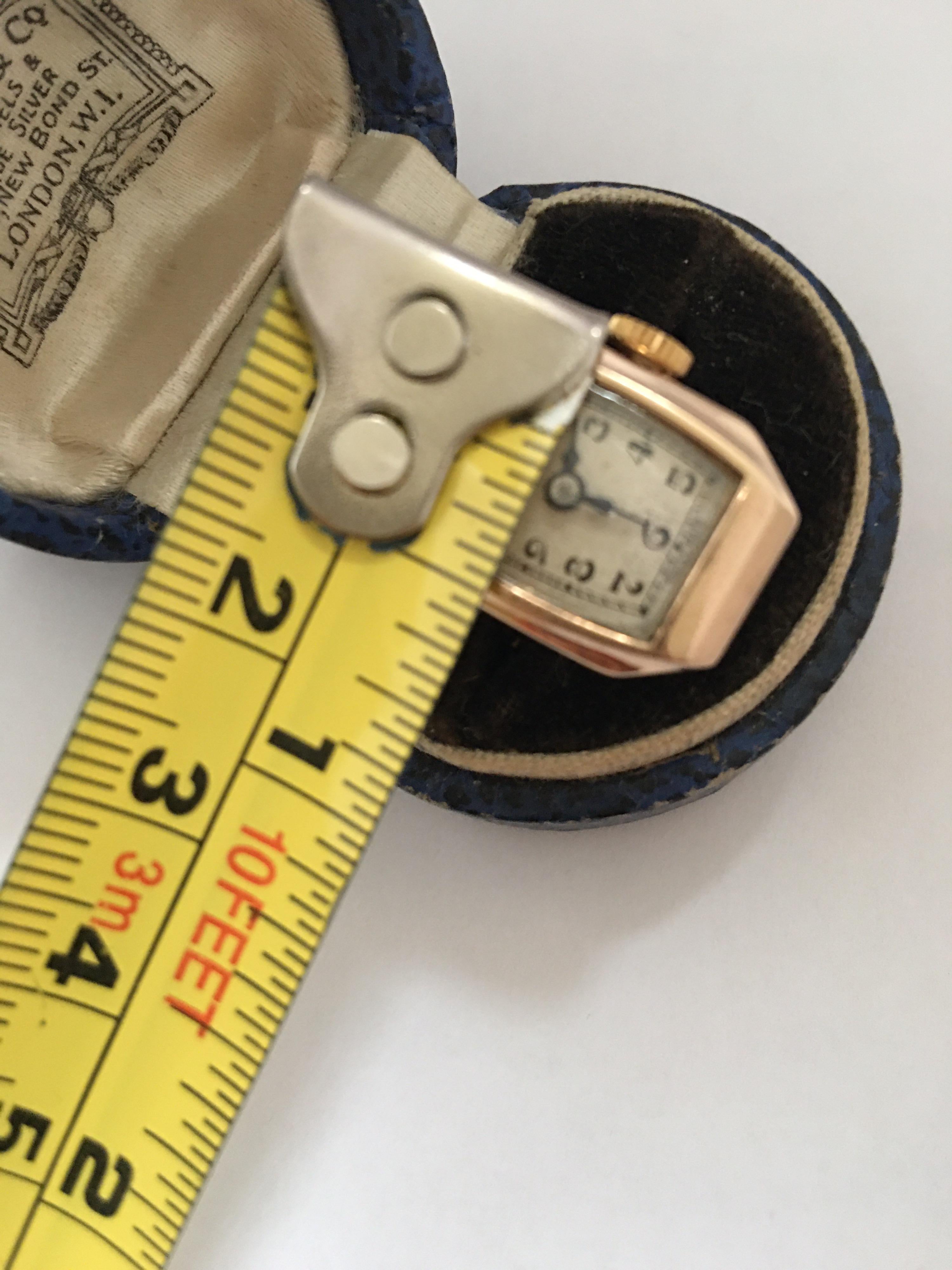 9 Karat Gold Vintage 1920s Mechanical Ring Watch 12