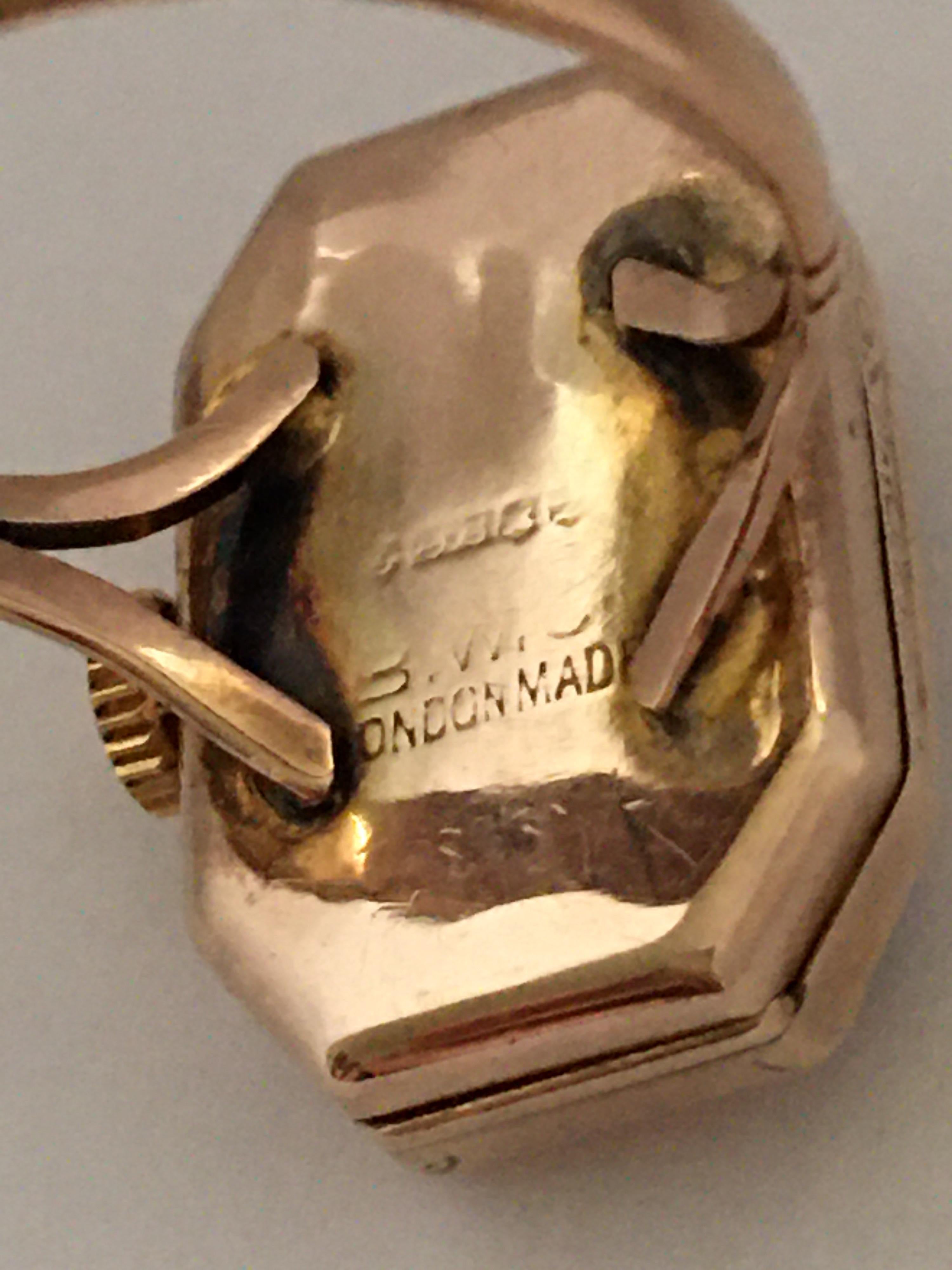 9 Karat Gold Vintage 1920s Mechanical Ring Watch 2