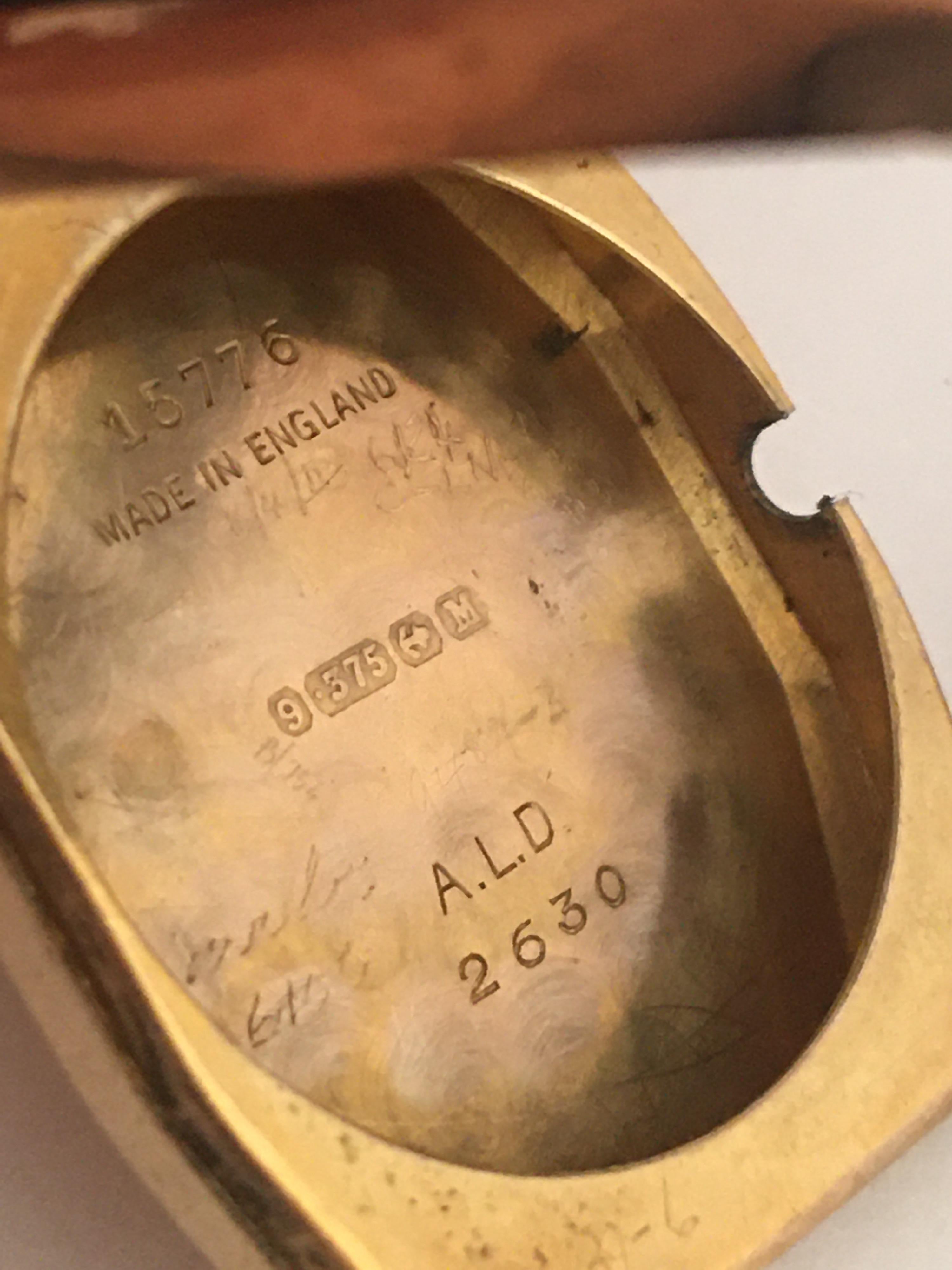 9 Karat Gold Vintage 1930s J. W. Benson London Mechanical Watch 6