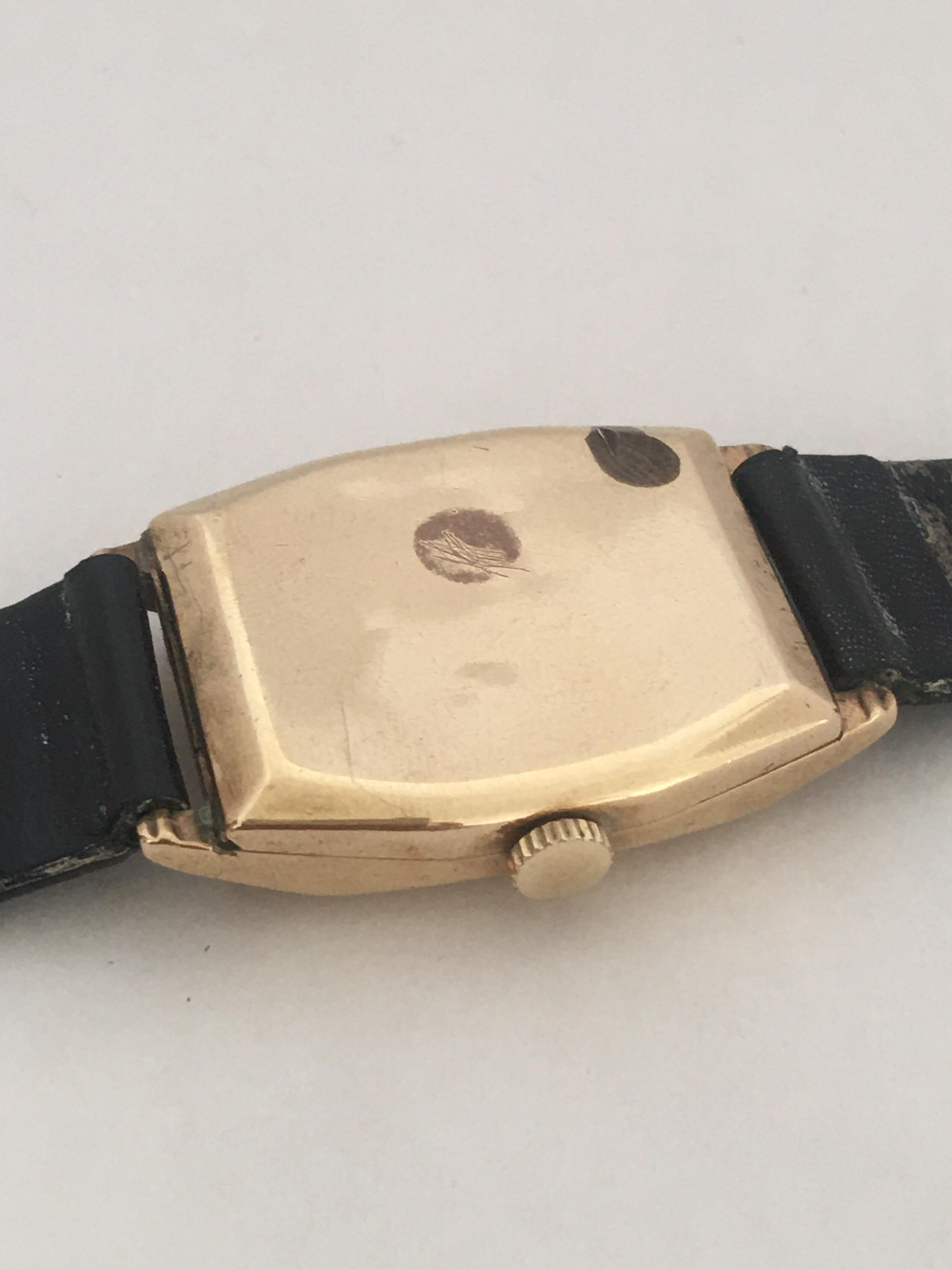 9 Karat Gold Vintage 1930s J. W. Benson London Mechanical Watch 1