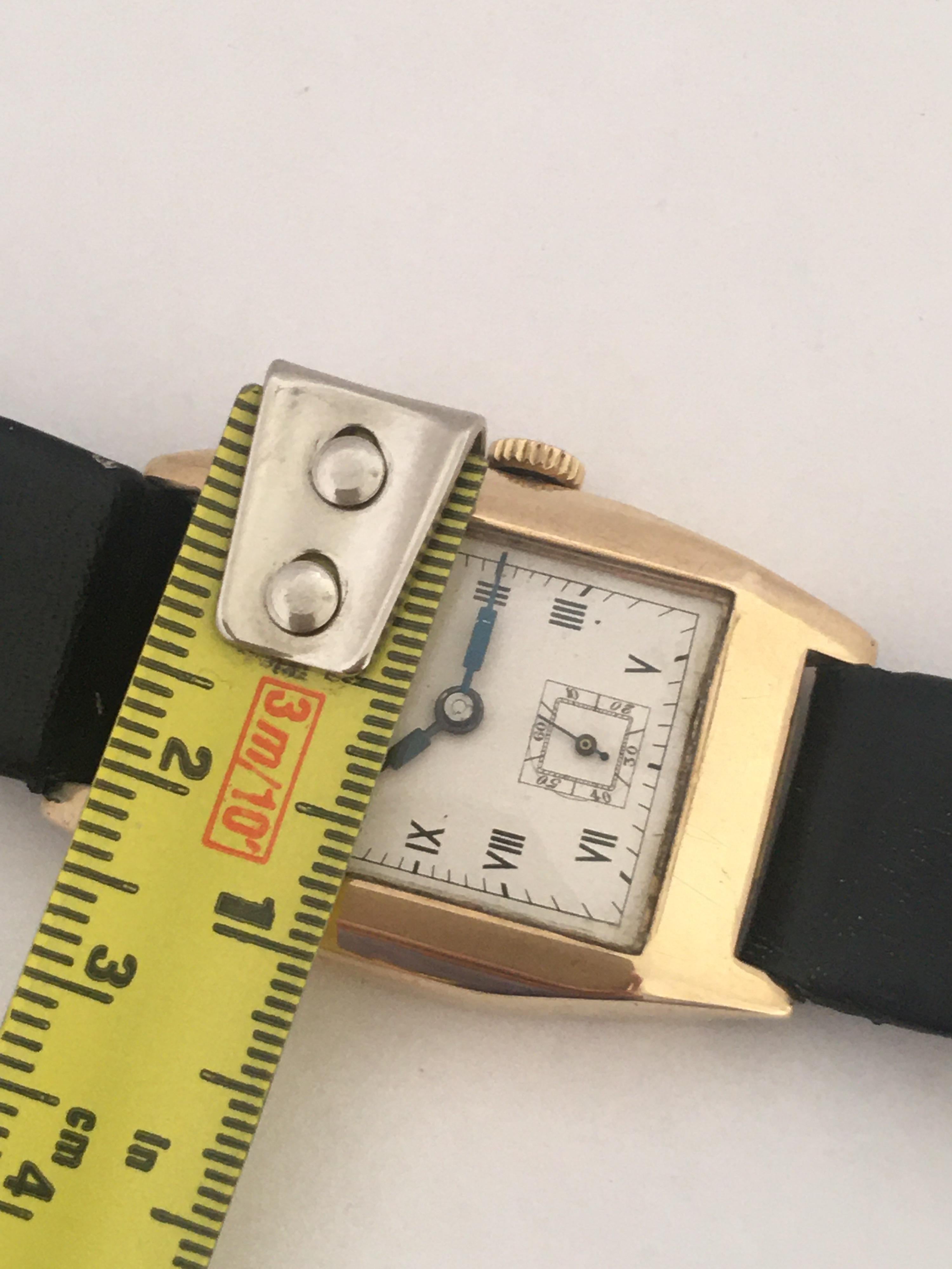 9 Karat Gold Vintage 1930s J. W. Benson London Mechanical Watch 3