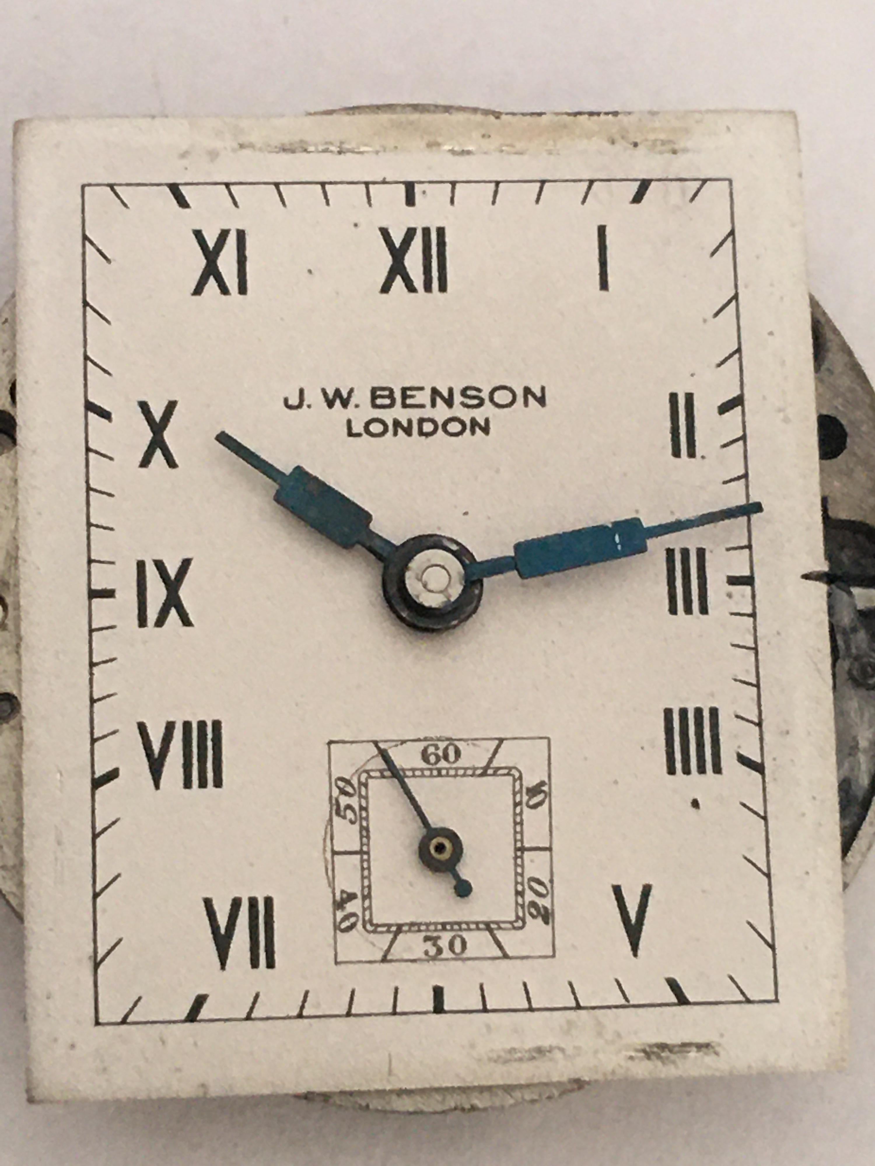 9 Karat Gold Vintage 1930s J. W. Benson London Mechanical Watch 4