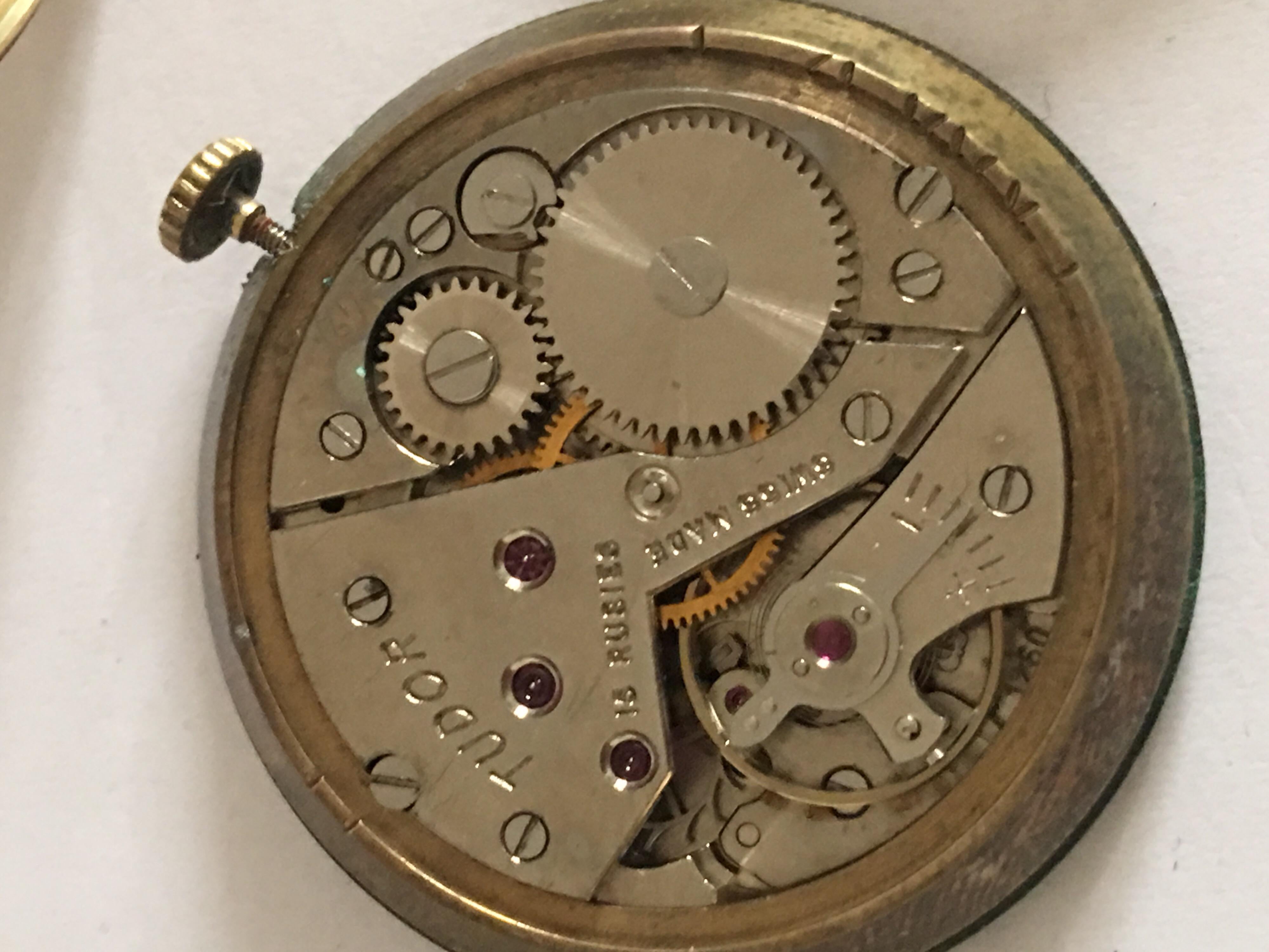9 Karat Gold Vintage 1950s Tudor Rolex Mechanical Wristwatch For Sale 4