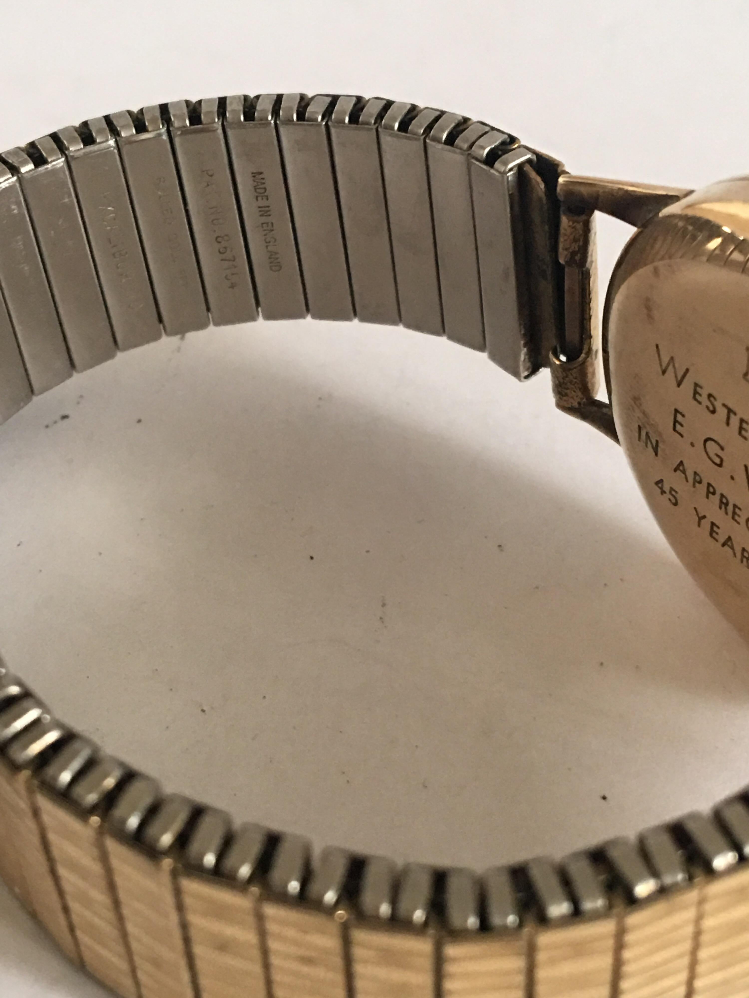 9 Karat Gold Vintage 1950s Tudor Rolex Mechanical Wristwatch For Sale 2