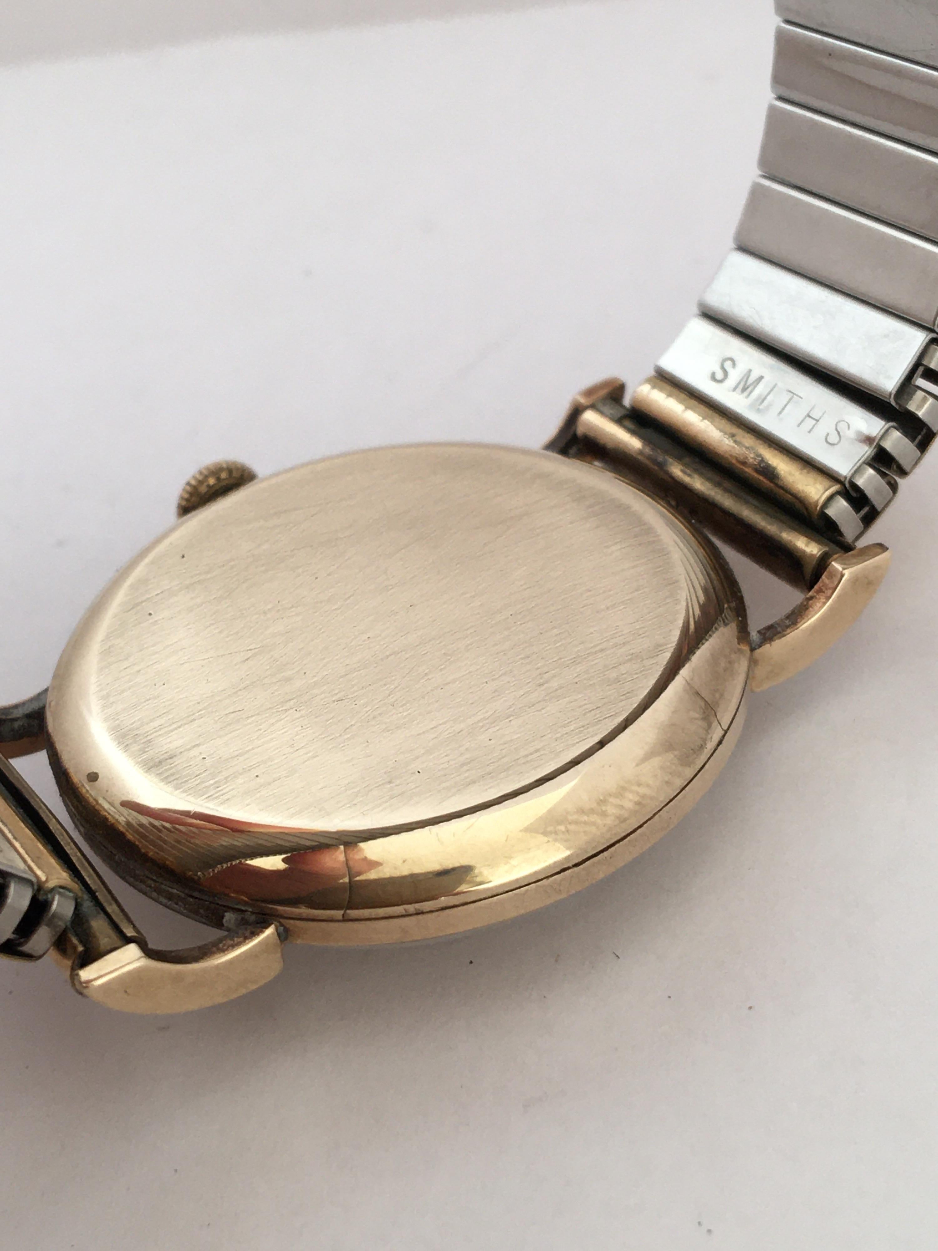 9 Karat Gold Vintage 1960s Bentima Star Mechanical Watch For Sale 4
