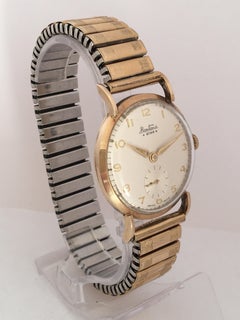 9 Karat Gold Vintage 1960s Bentima Star Mechanical Watch