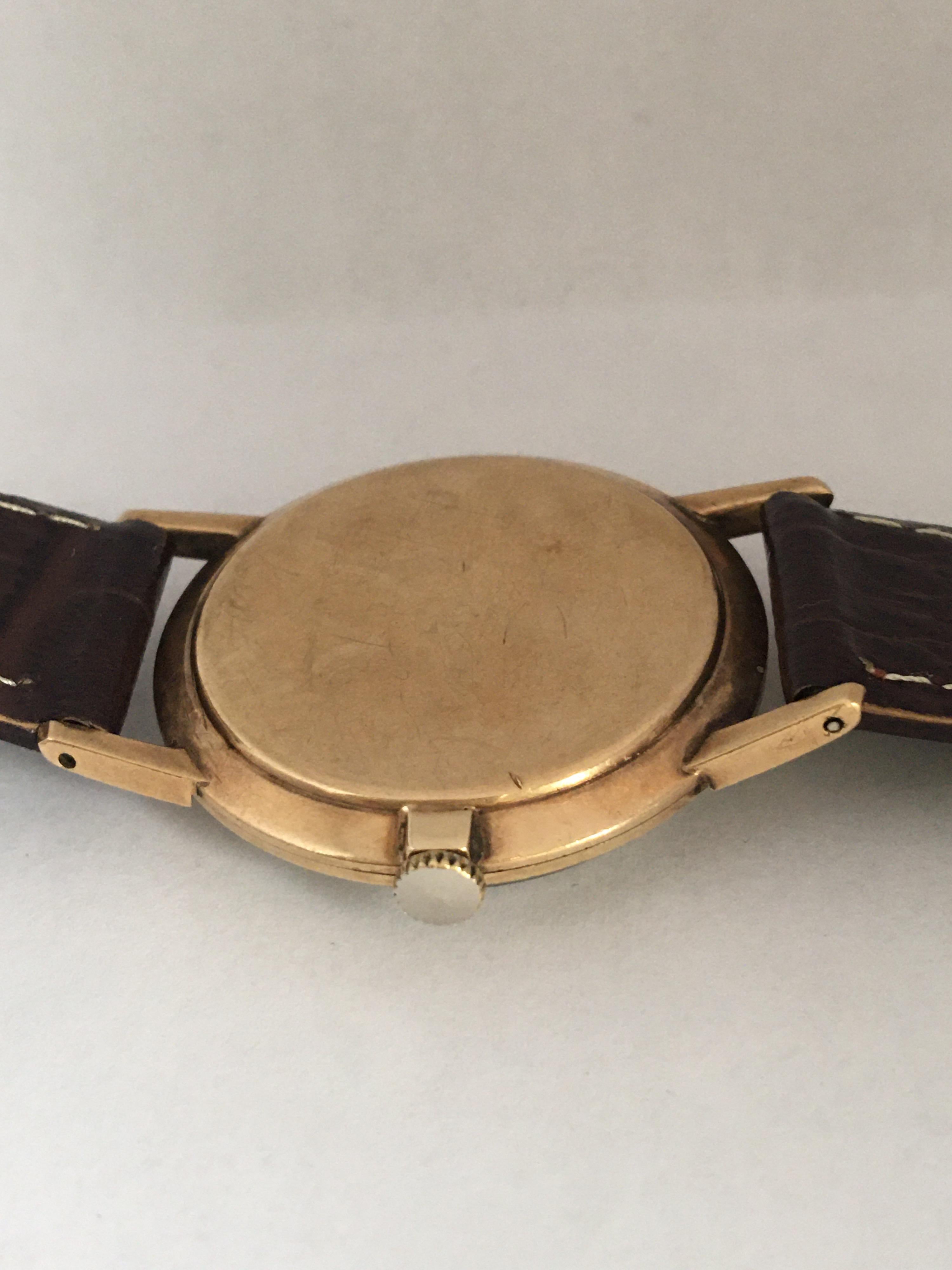 9 Karat Gold Vintage 1960s Rotary Viscount 21 Jewels Watch 3