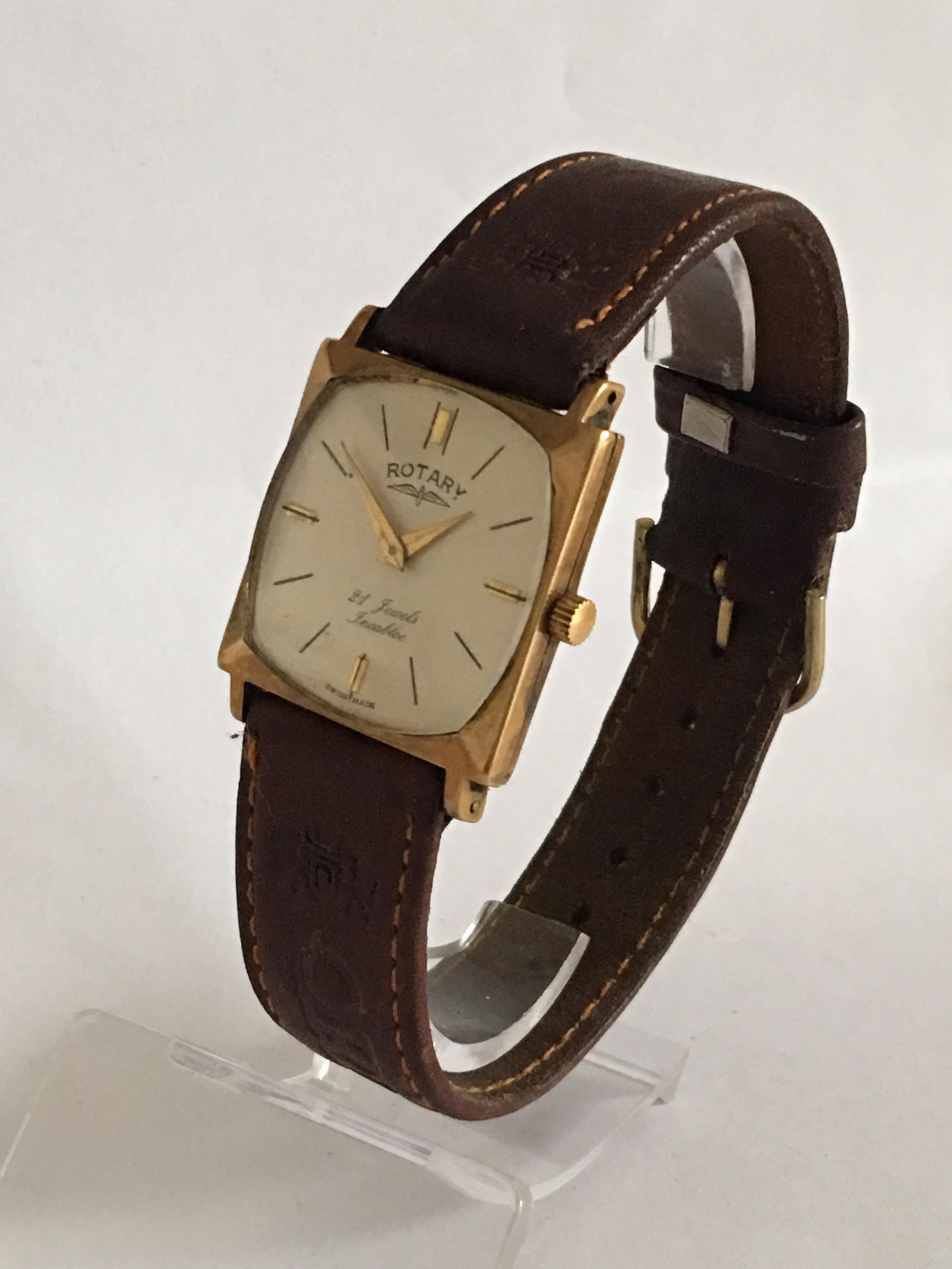 9 Karat Gold Vintage 1970s Rotary Watch 4