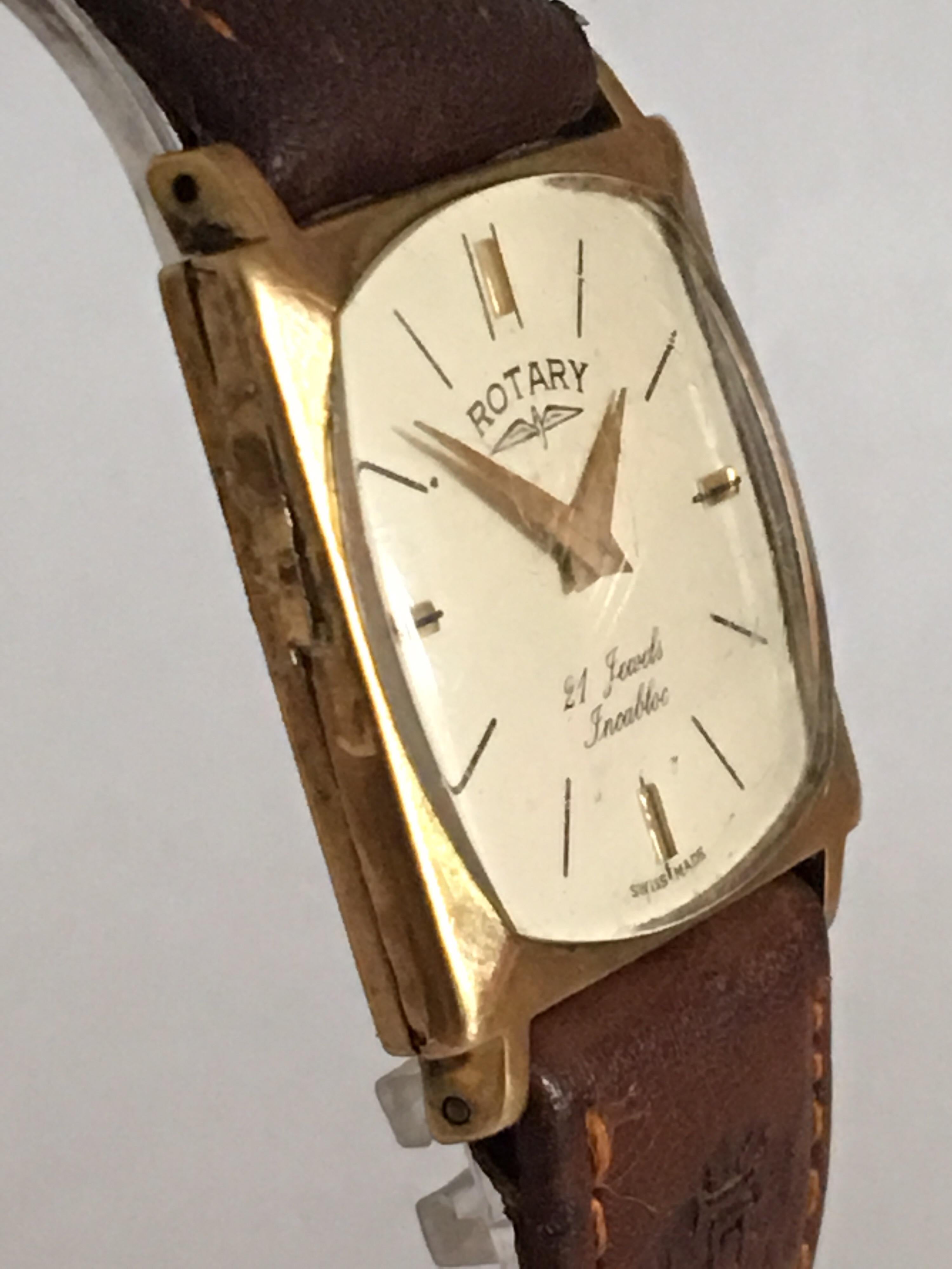 9 Karat Gold Vintage 1970s Rotary Watch 7