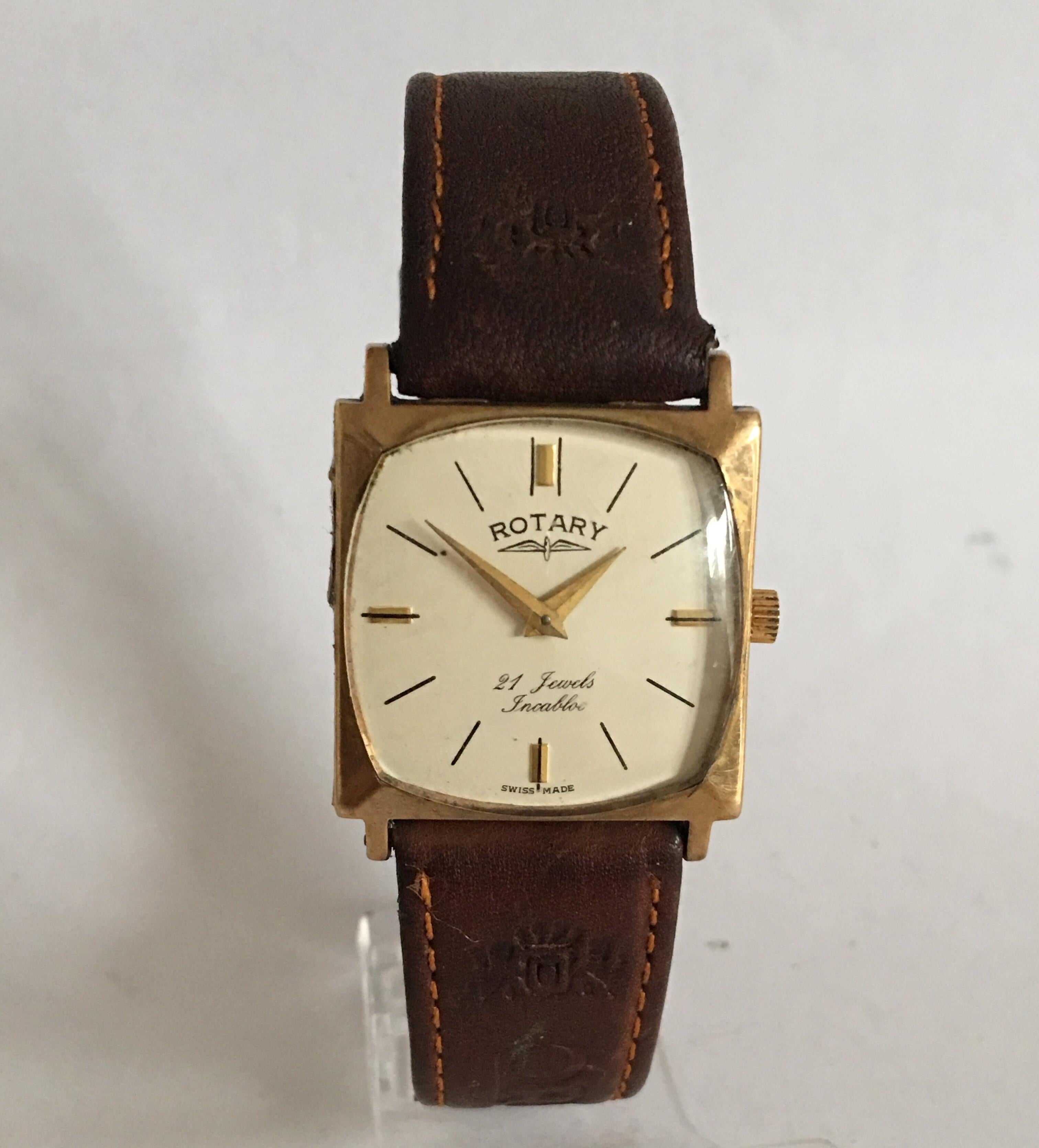 9 Karat Gold Vintage 1970s Rotary Watch 8