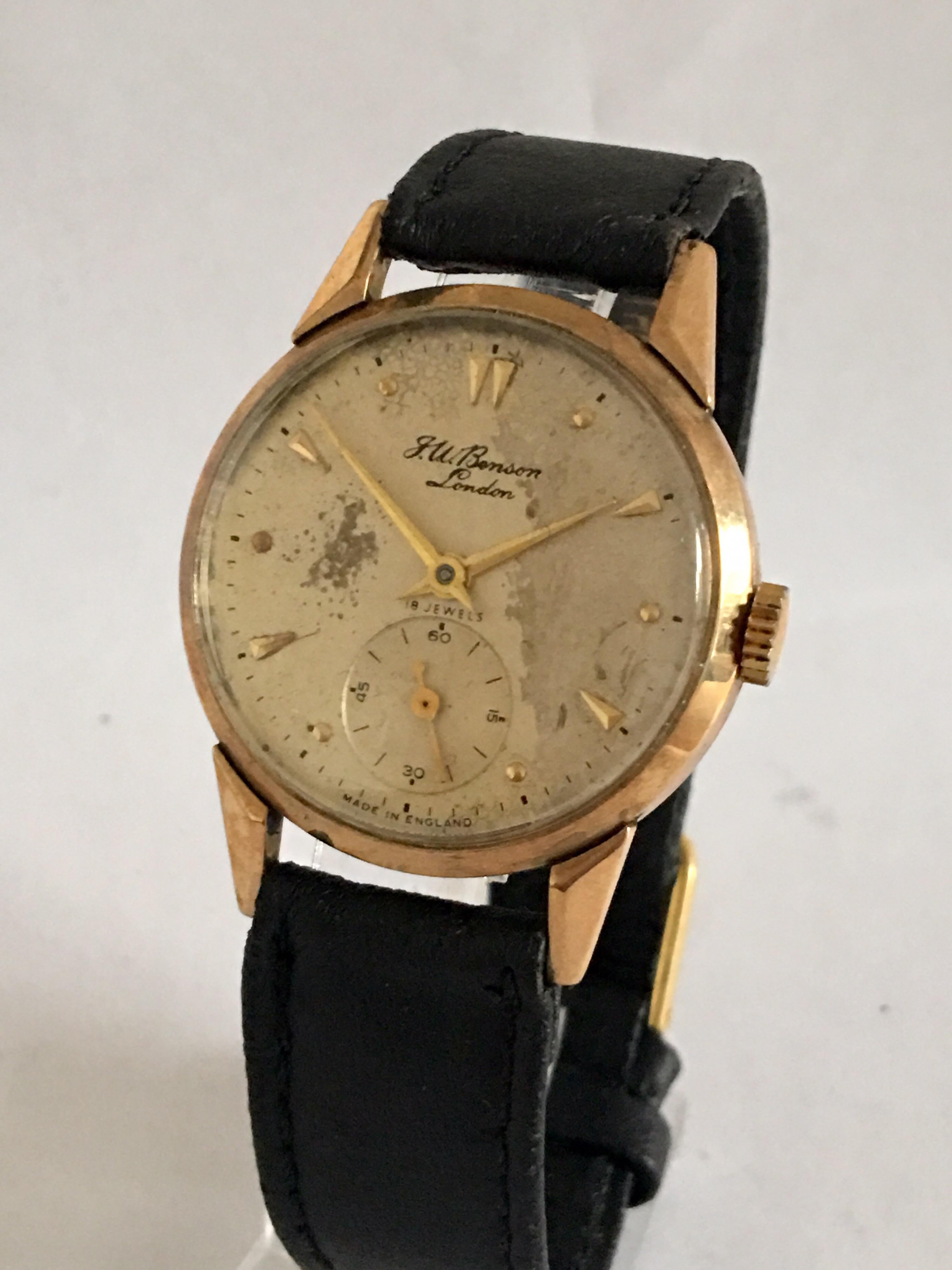 This watch is working and ticking nicely. The dial is in destress and worn. Some scratches on the glass.

Please study the images carefully as form part of the description 