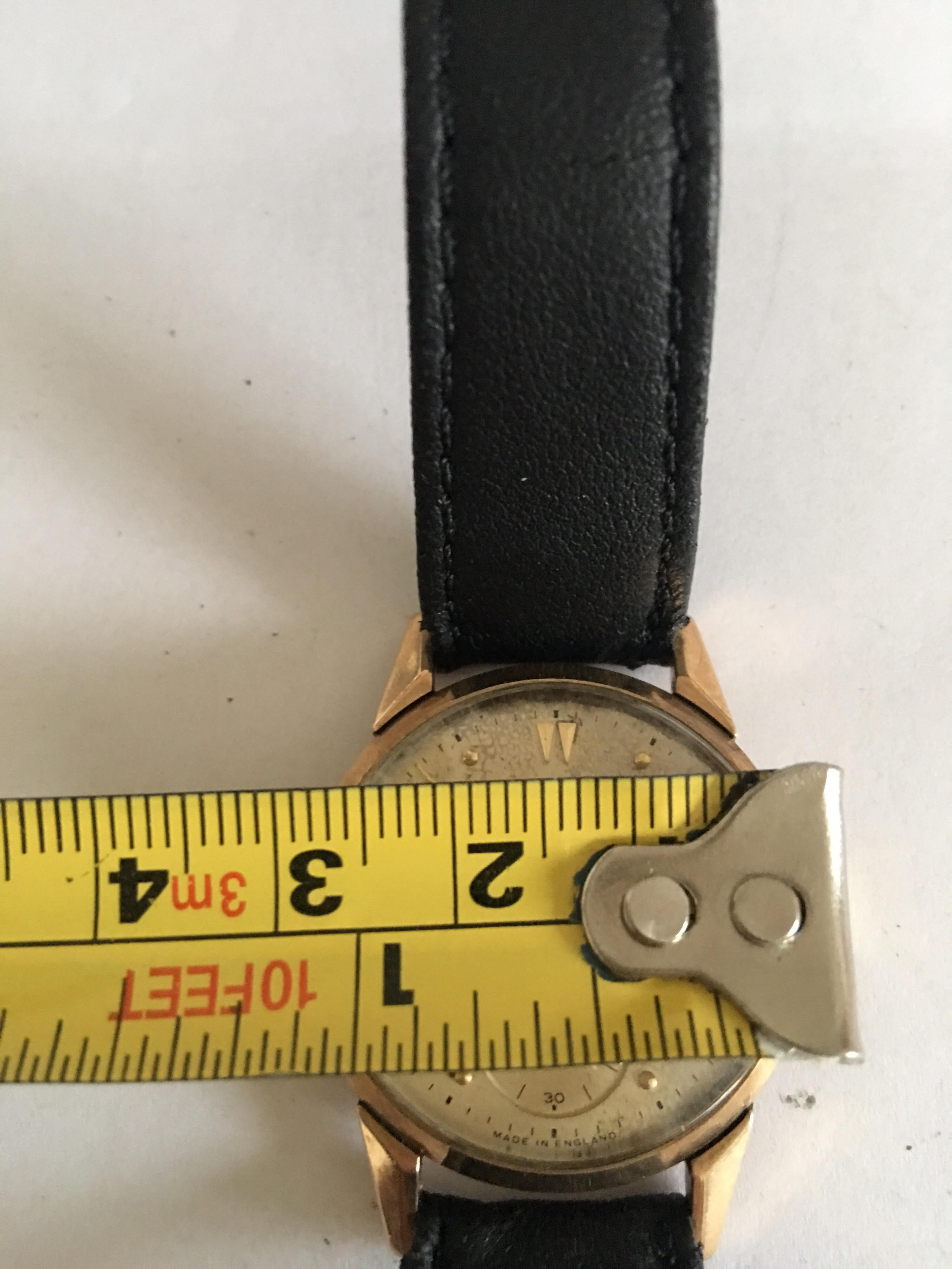 9 Karat Gold Vintage J. W. Benson London 1950s Manual Wristwatch For Sale 1