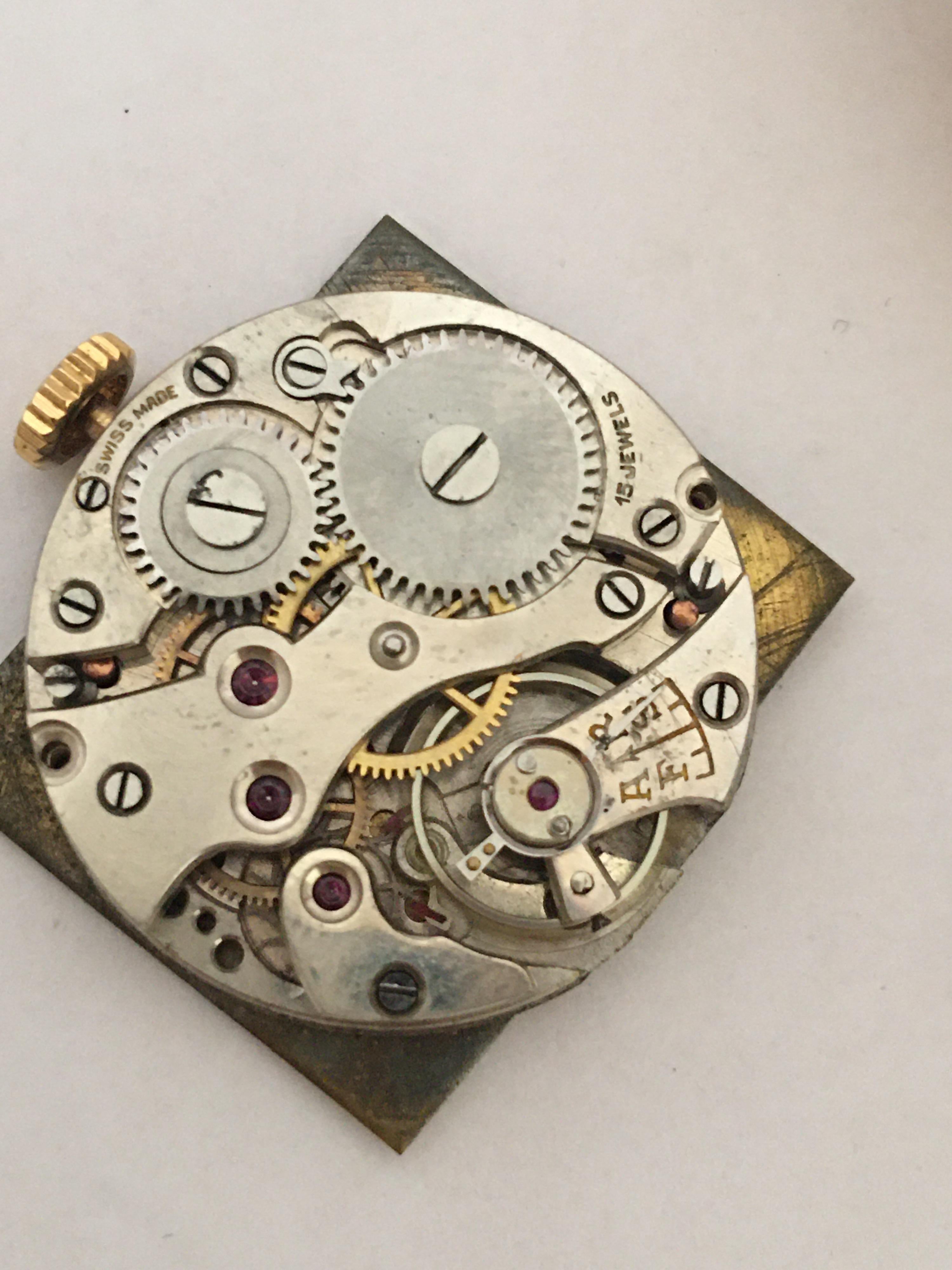 9 Karat Gold Vintage J. W. Benson London Mechanical Watch For Sale 7