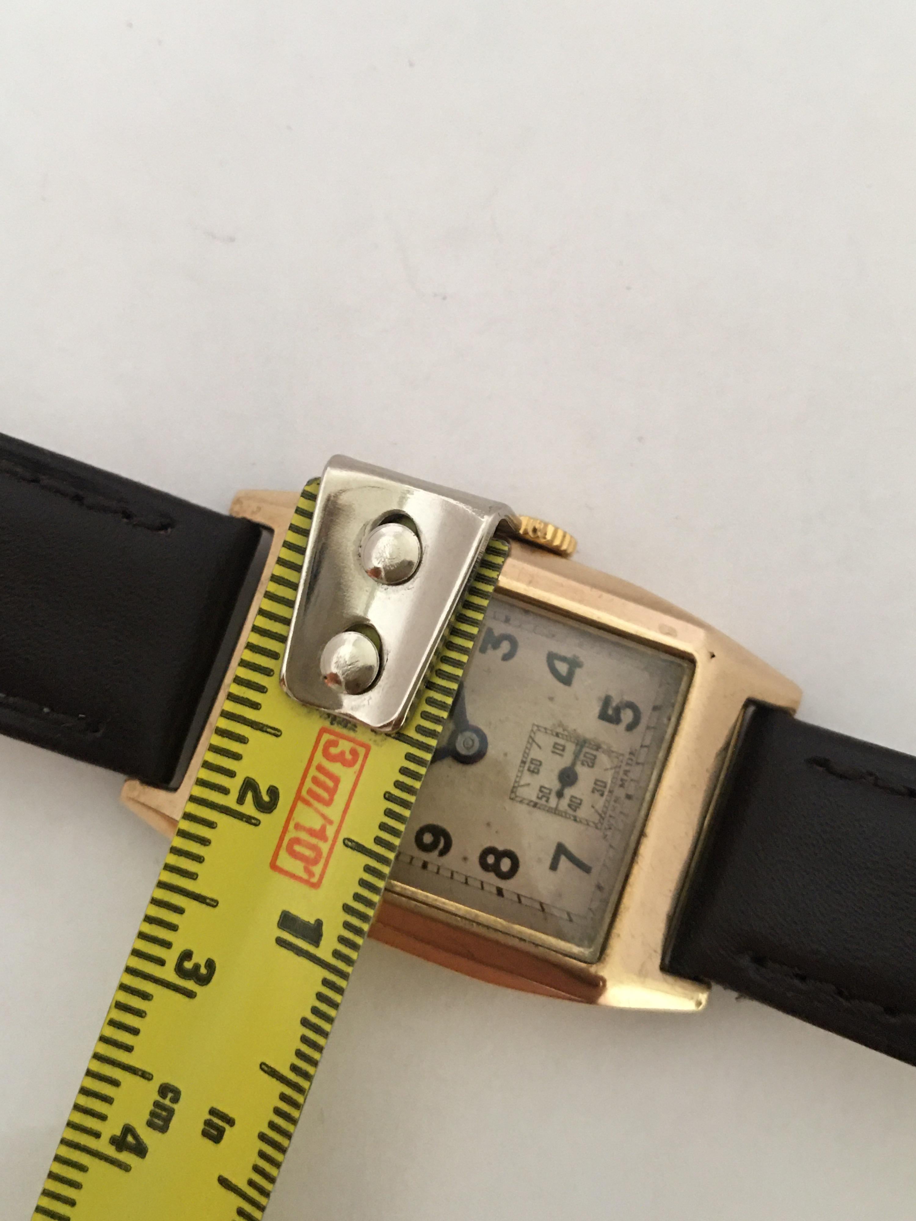 9 Karat Gold Vintage J. W. Benson London Mechanical Watch For Sale 2