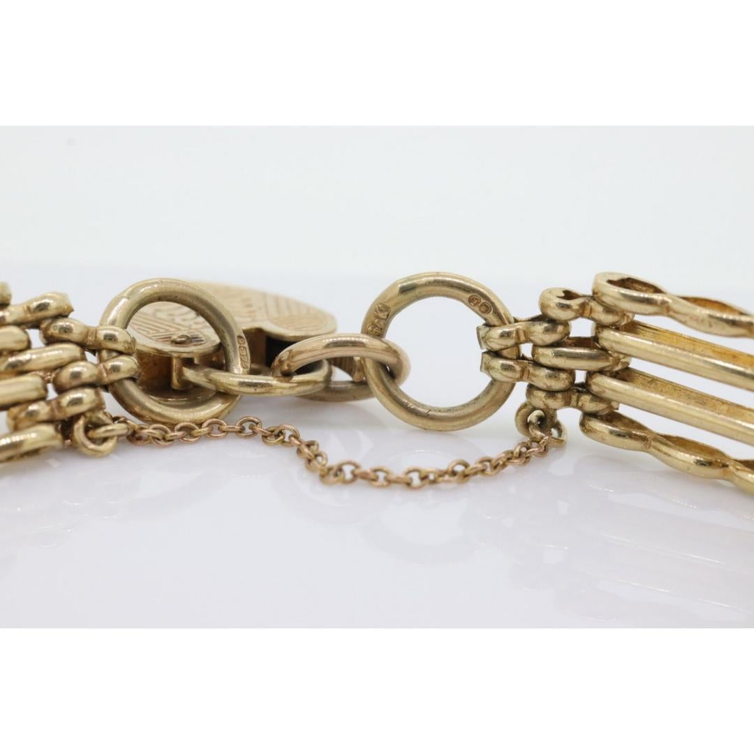 Bracelet cadenas en forme de cœur 9k. Design victorien 7 pouces 19,5 g en vente 1