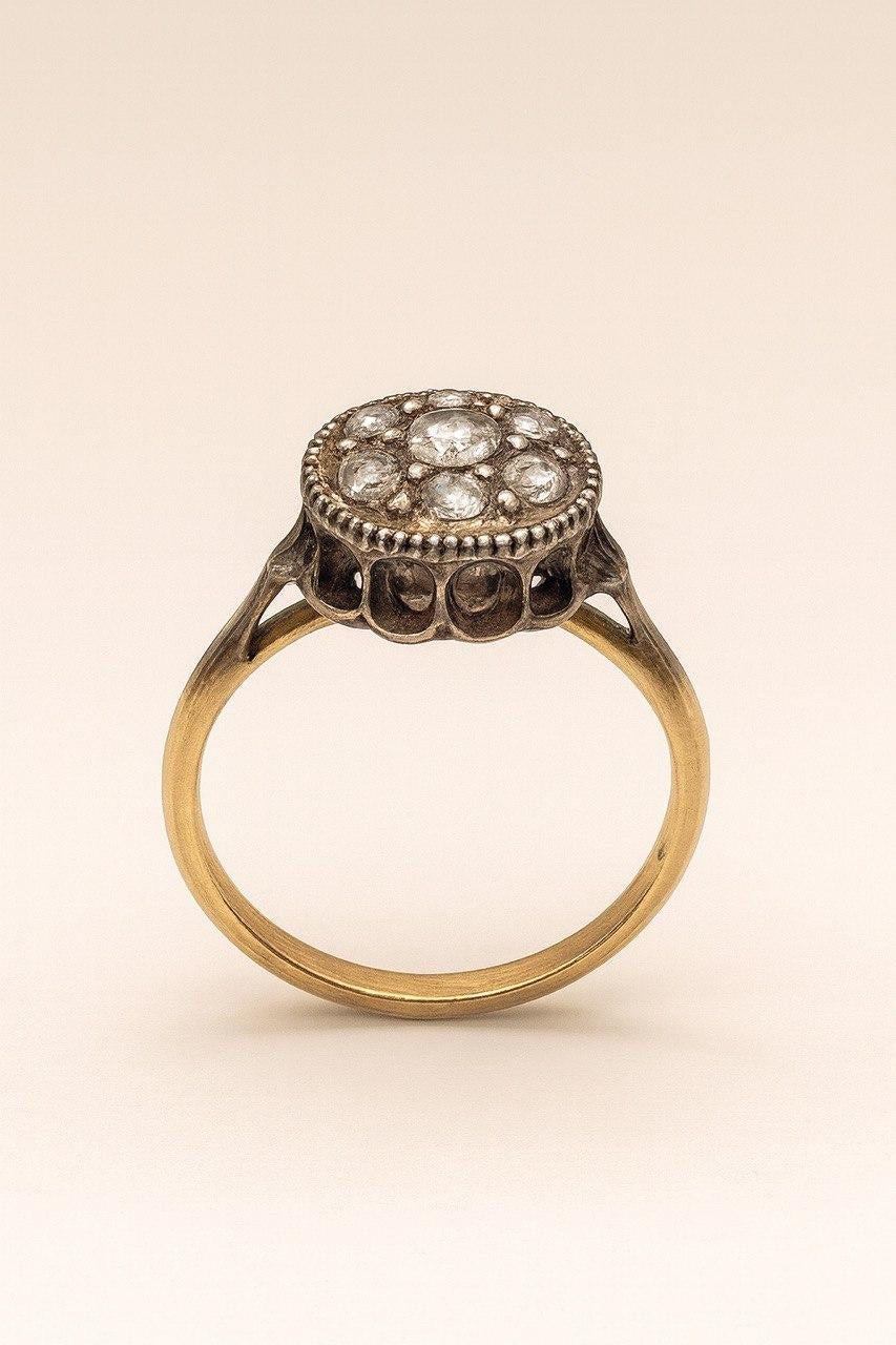 bague 9k à diamant taillé en rose en vente 2