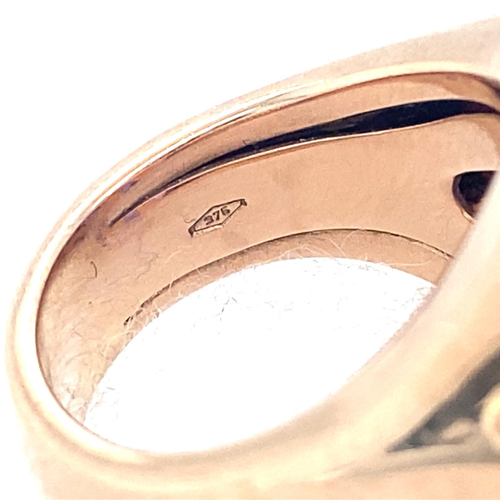 9k Rose Gold & Oval Amethyst Cocktail Ring w/ Diamond Accents, Size 6.25 For Sale 7