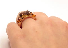 Rose Gold Orange Citrine Ring Handcrafted in Italy by Botta gioielli