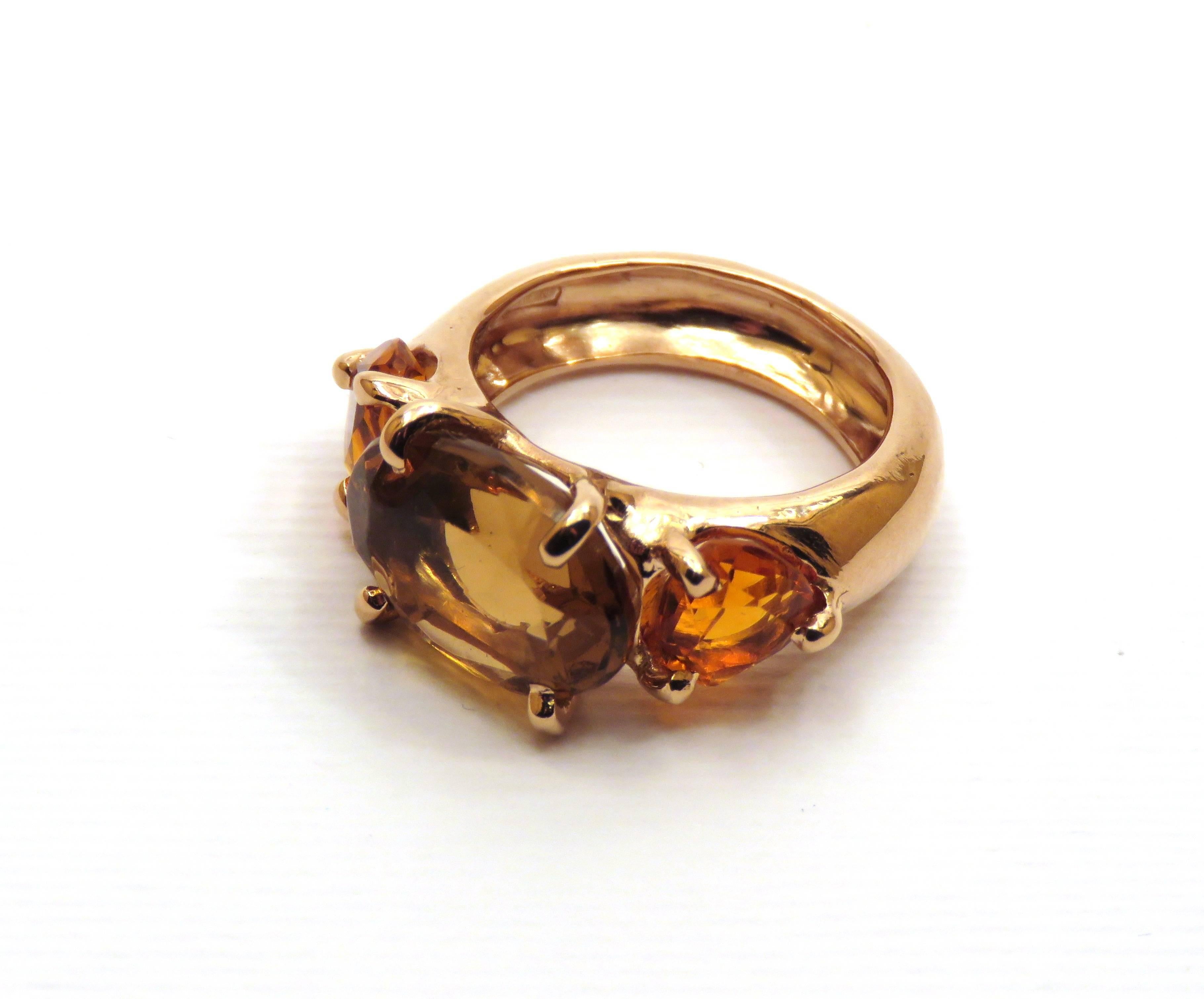 rose gold citrine ring