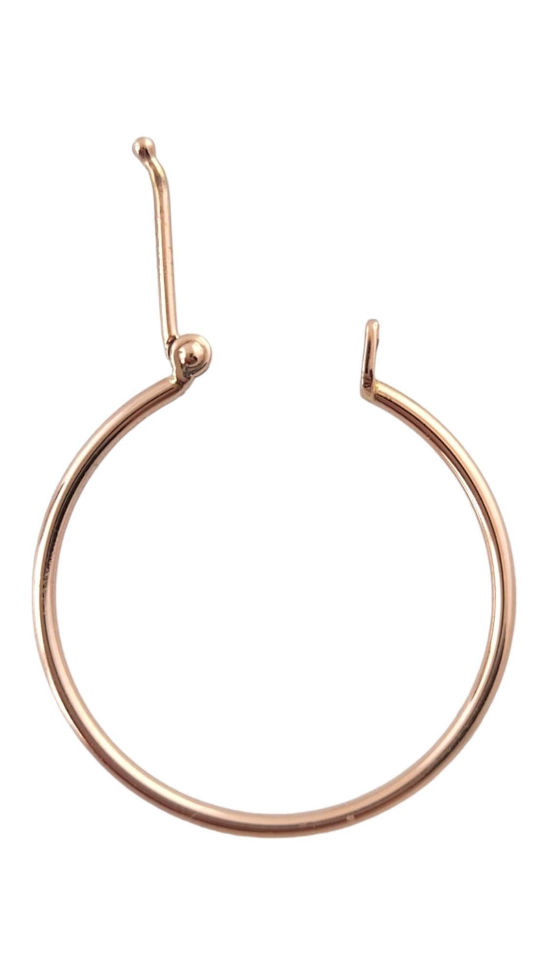 9K Rose Gold Thin Hoop Earrings #17387 In Good Condition For Sale In Washington Depot, CT